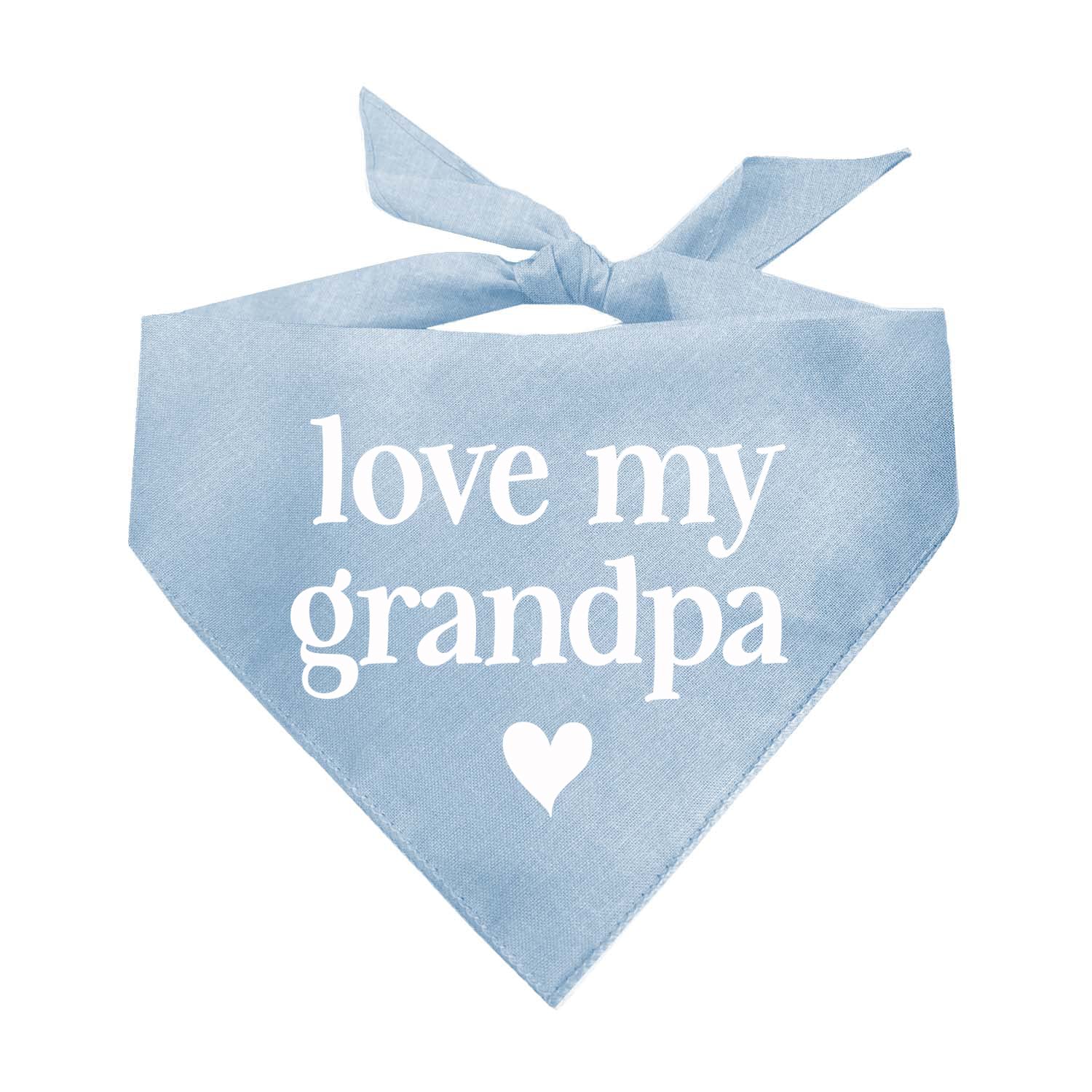 Love My Grandpa Father'S Day, Valentine'S Day Dog Bandana (426 Baby Blue, X-Small)