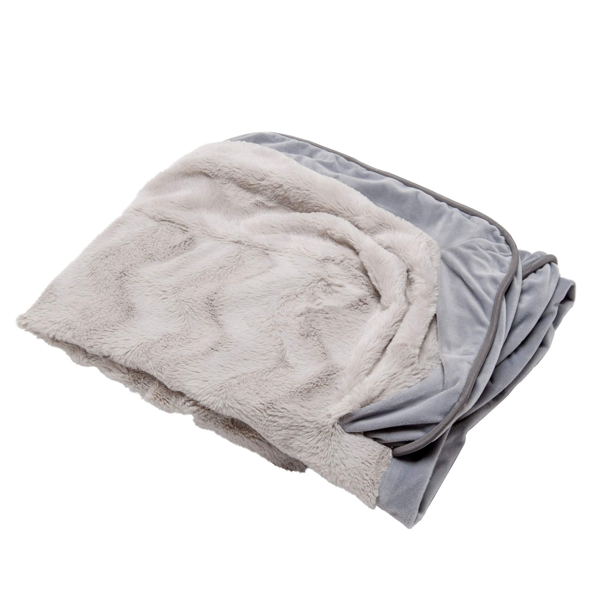 Furhaven Replacement Dog Bed Cover Perfect Comfort Plush & Velvet Waves Sofa-Style, Machine Washable - Granite Gray, Jumbo (X-La