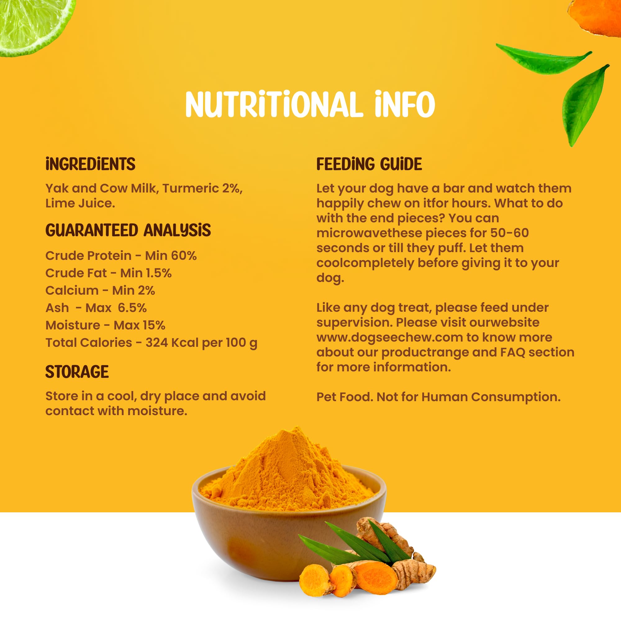 Dogsee Yak Cheese Chews for Dogs - Large 1lb Pack of 4 with Turmeric - Hip & Joint Health, Dental Care, Goldenrod Color