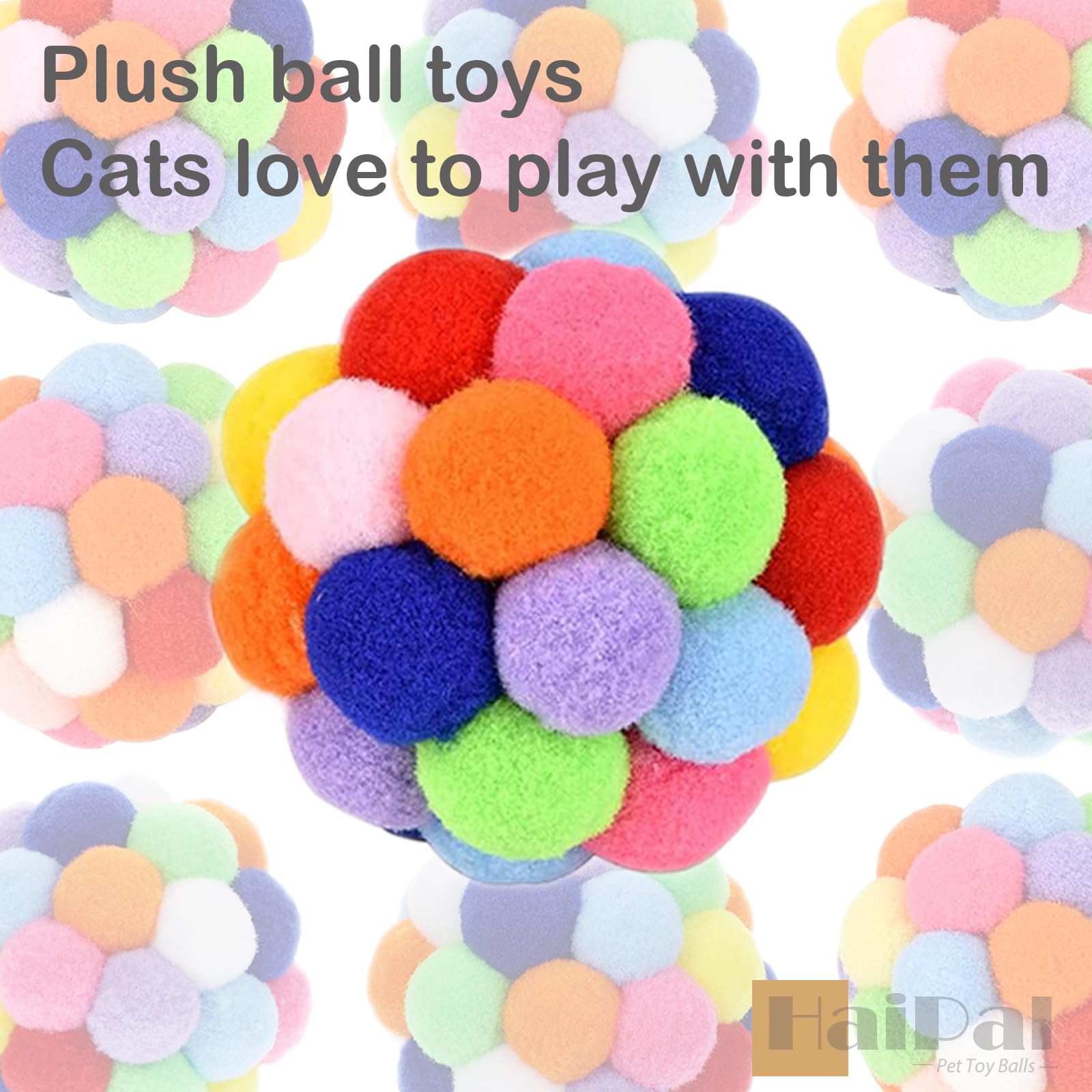 Thxutm Cat Toy Balls 4Pcs - 1.75' Plush Washable Balls For Kittens | Ultra-Soft Chew Toys, Noiseless Interactive Play, Durable