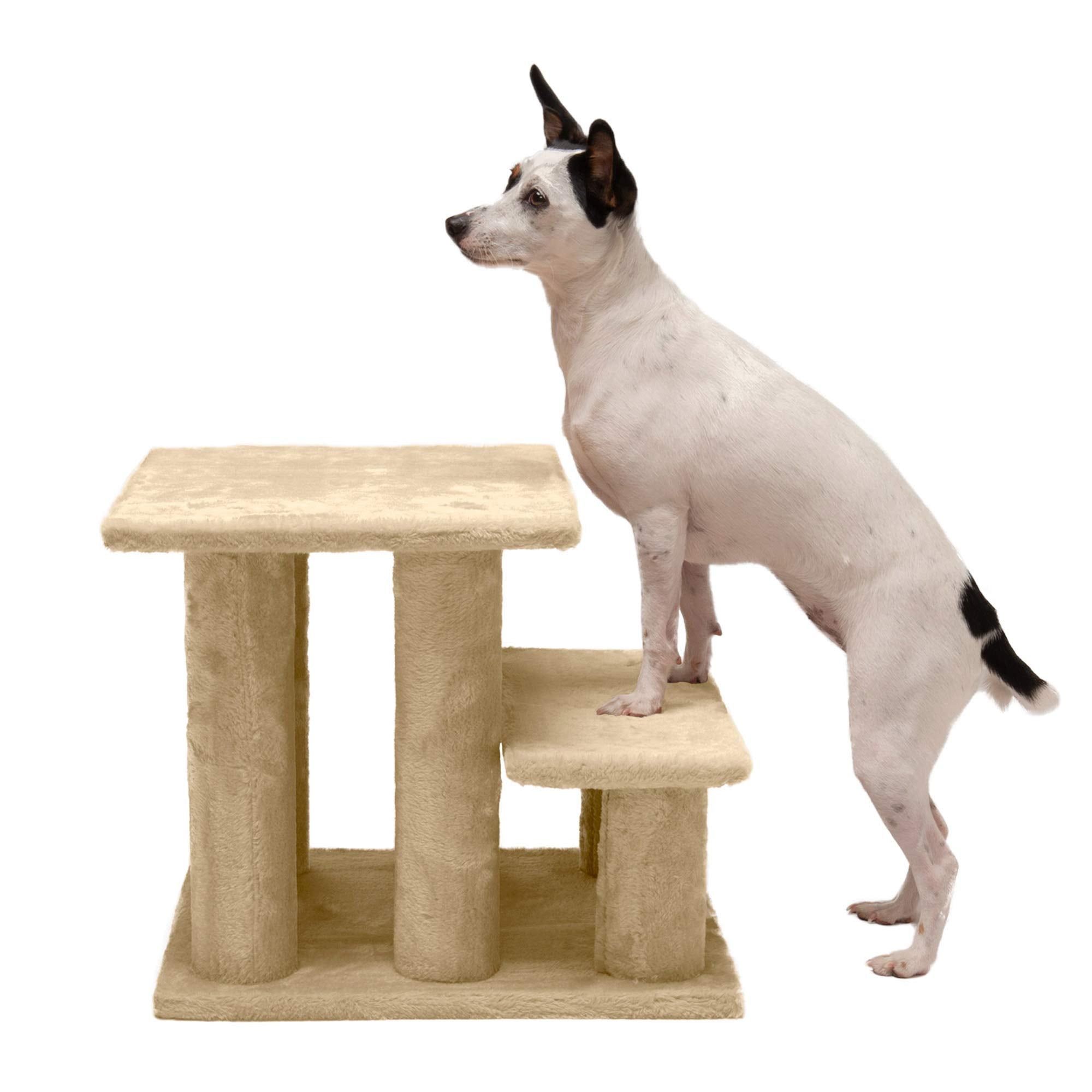 Furhaven Steady Paws Multi-Step Pet Stairs For High Beds & Sofas - Cream, 3-Step