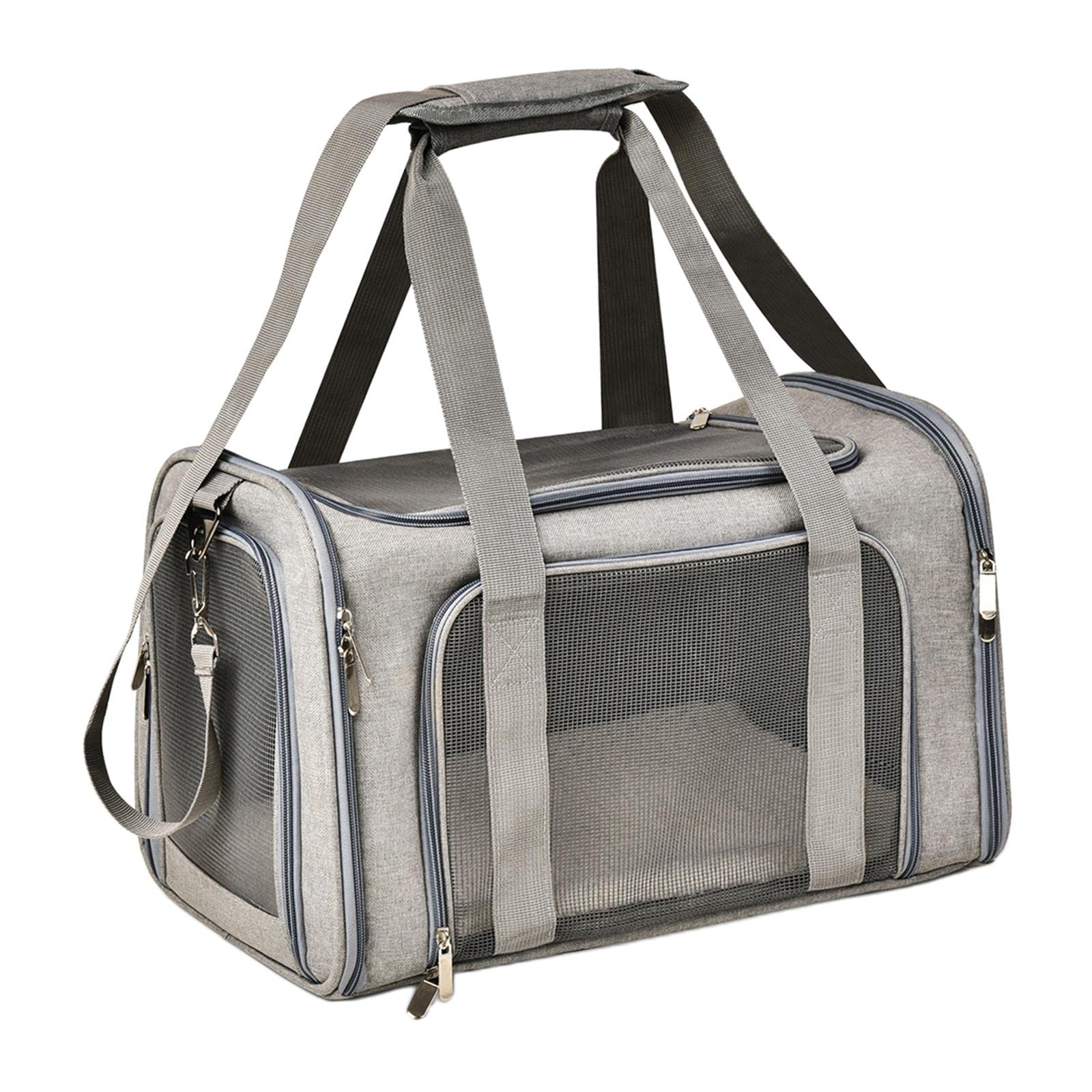 Lyla PVC Pet Carrier Transport Box Carrying Bag Travel Bag Collapsible 51x34x33cm