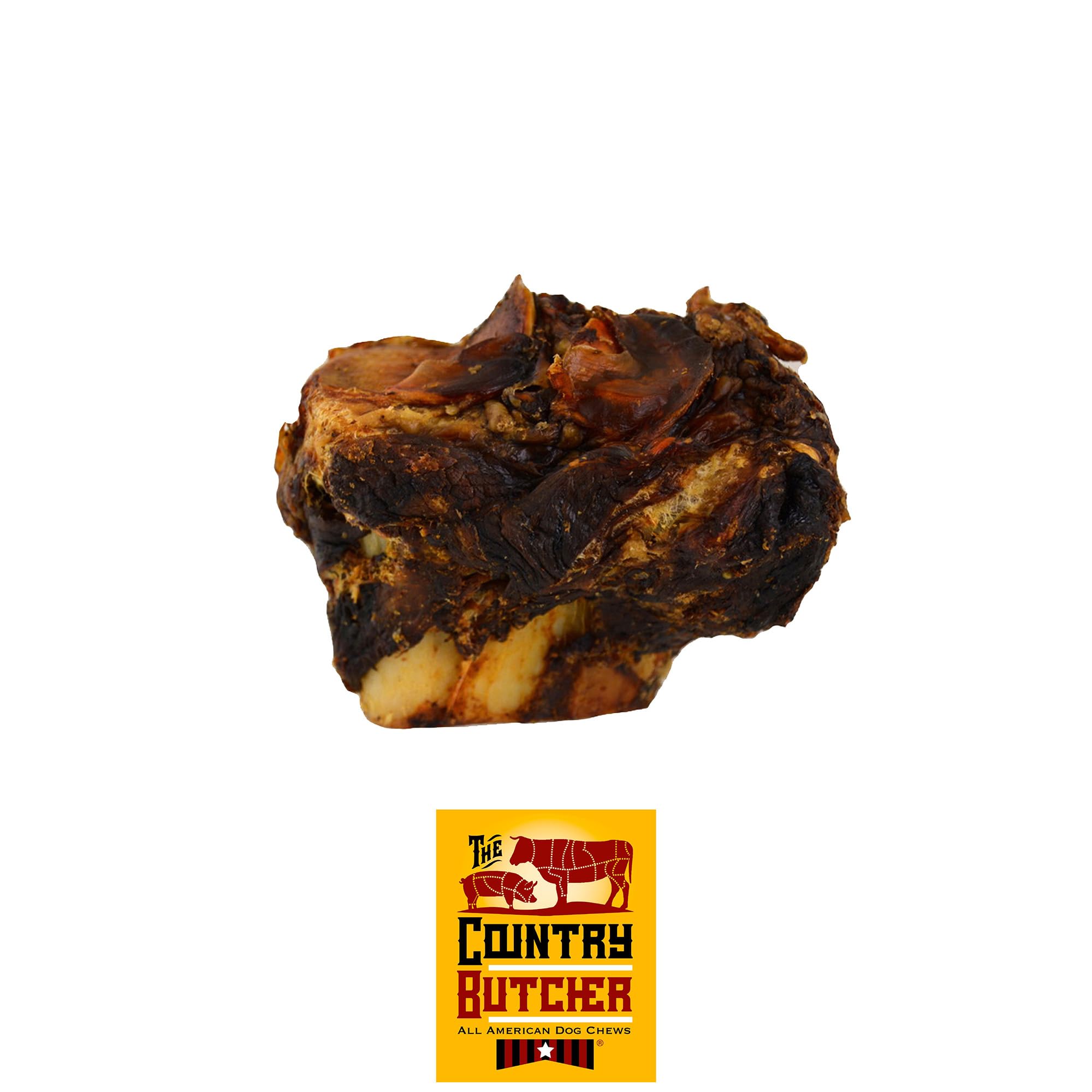 THE COUNTRY BUTCHER Beef Knuckle Dog Bones for Aggressive Chewers, Large and Medium Breed Dog Treat, Natural, Tough, Chew Toy, M
