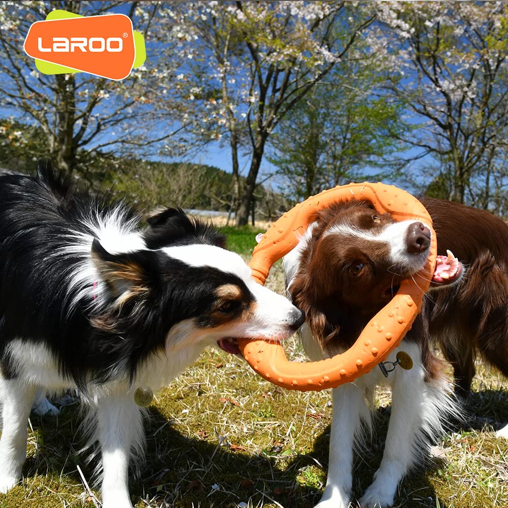 LaRoo Dog Flying Ring Toys, Floating Flying Dog Disc Toys, Summer Pet Training Outdoor Durable Chew Toys for Medium and Large Do