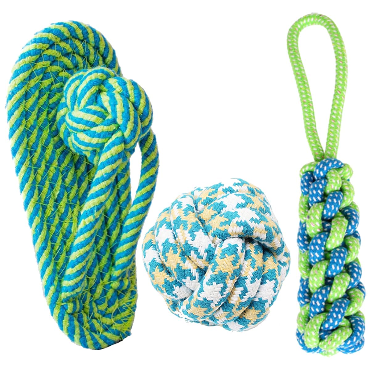 Psk Pet Mart Roll Over Image To Zoom In Dog Rope Toy, Interactive Pet Chew Toys Set, Washable Braided Cotton Teeth Cleaning Chew