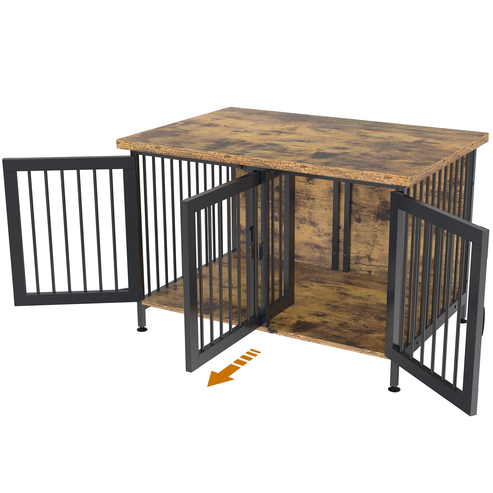 Gdlf Double Dog Crate With Divider For 2 Small Or 1 Dog, Furniture Style Kennel Indoor Cage With Removable Panel (Int.Dims:36.2