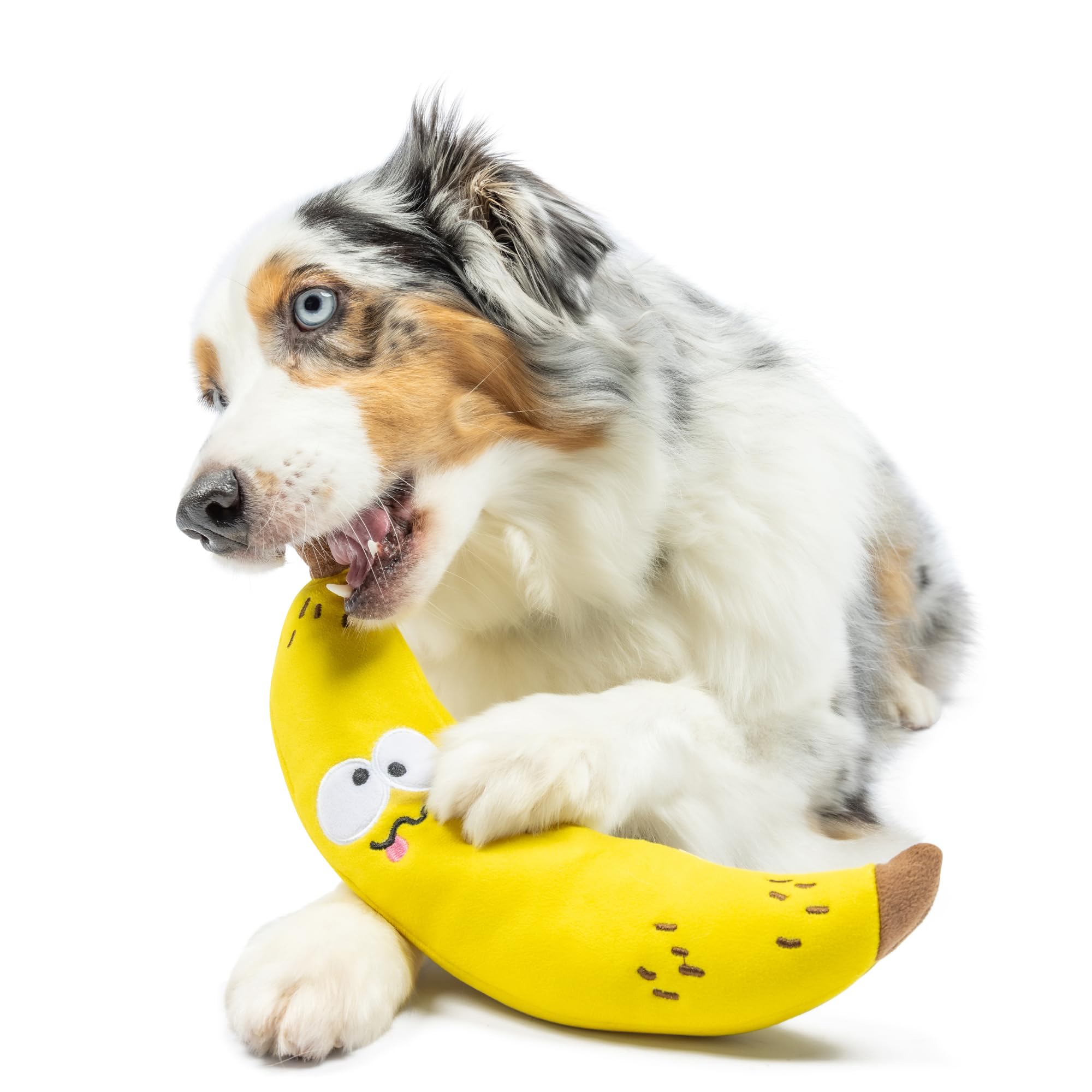 Huxley & Kent For Dogs - Bruiser Banana (Small) - Power Plush Dog Toy With Squeaker - Fun, Durable - H&K Squeaky Dog Toy