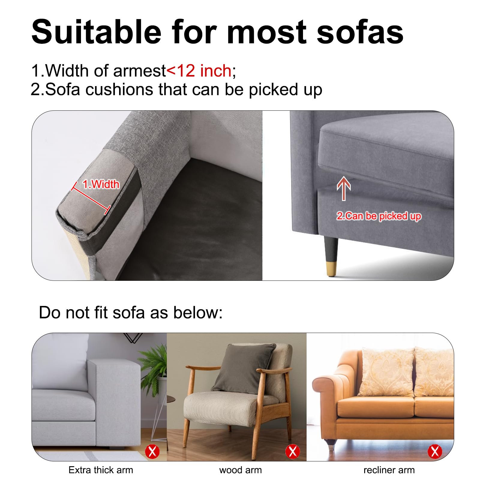 Cat Scratch Sofa Protector,Cat Scratching Couch Protector With 19.7''L*23.6''W Natural Sisal For Protecting Couch Sofa Chair (Right Hand)