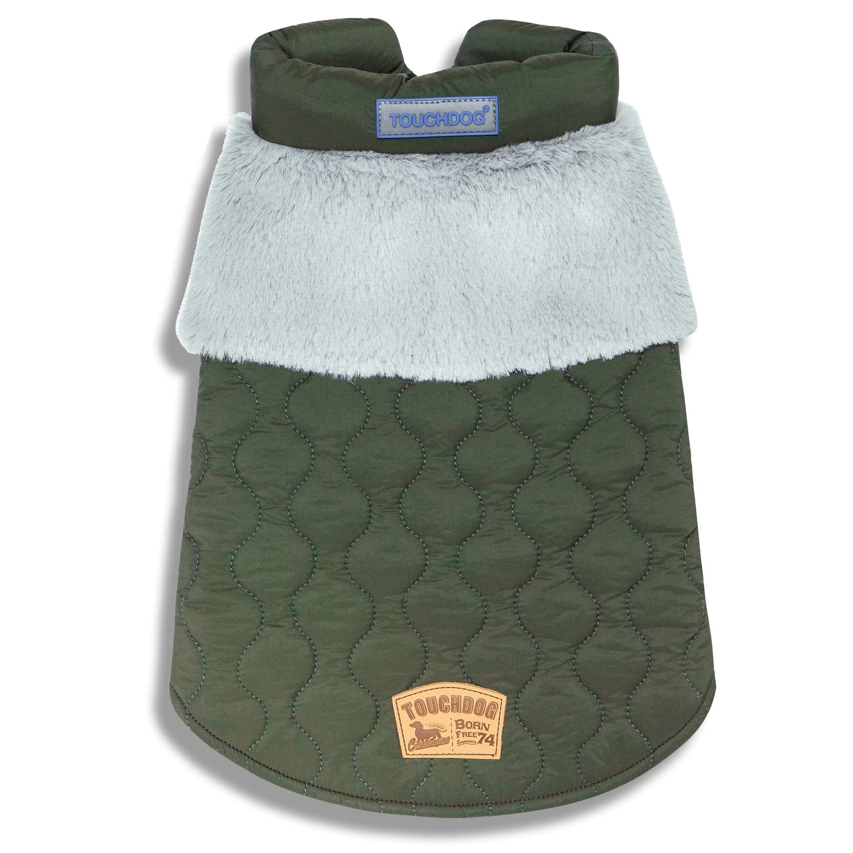 Touchdog 'Furrost-Bite' Fur and Fleece Fashion Dog Jacket, X-Large, Green