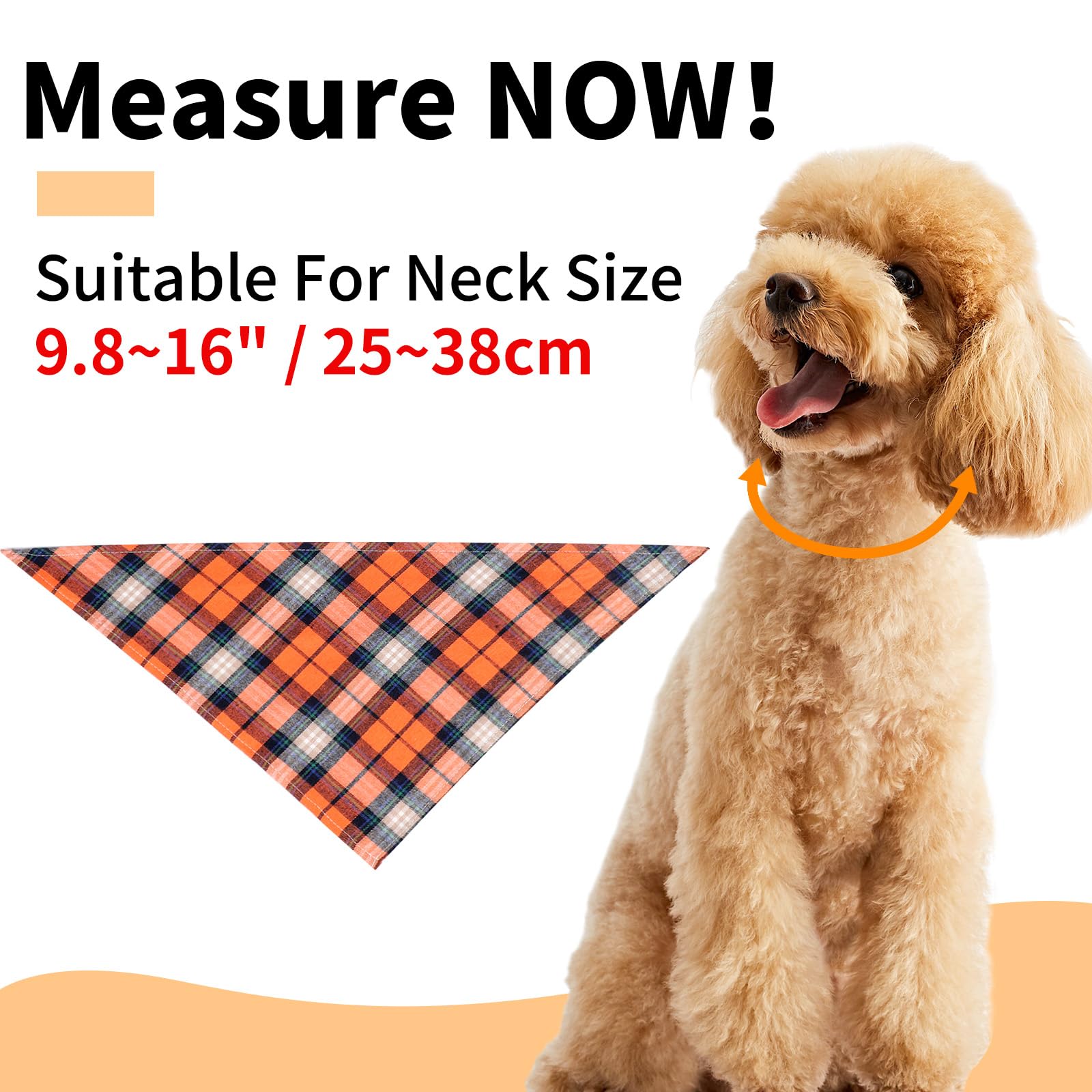 Segarty 15 Pack Triangle Plaid Dog Bandanas, 22.8''X15.7'' Pet Scarf Washable Bibs Accessories Bulk For Small Medium Dogs Cats L