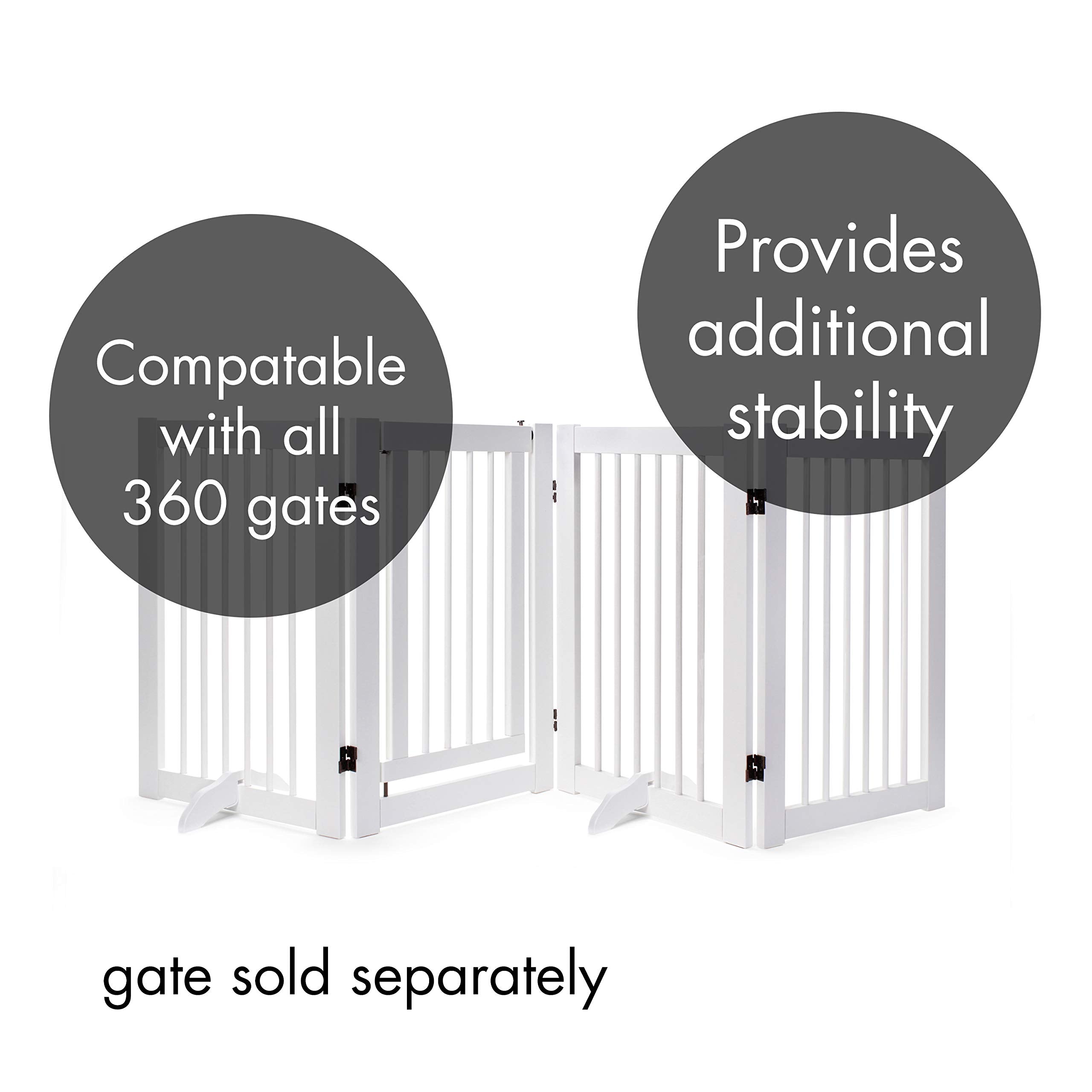 Support Feet for 360 Configurable Pet Gate Collection, White, 1 LB (33402)