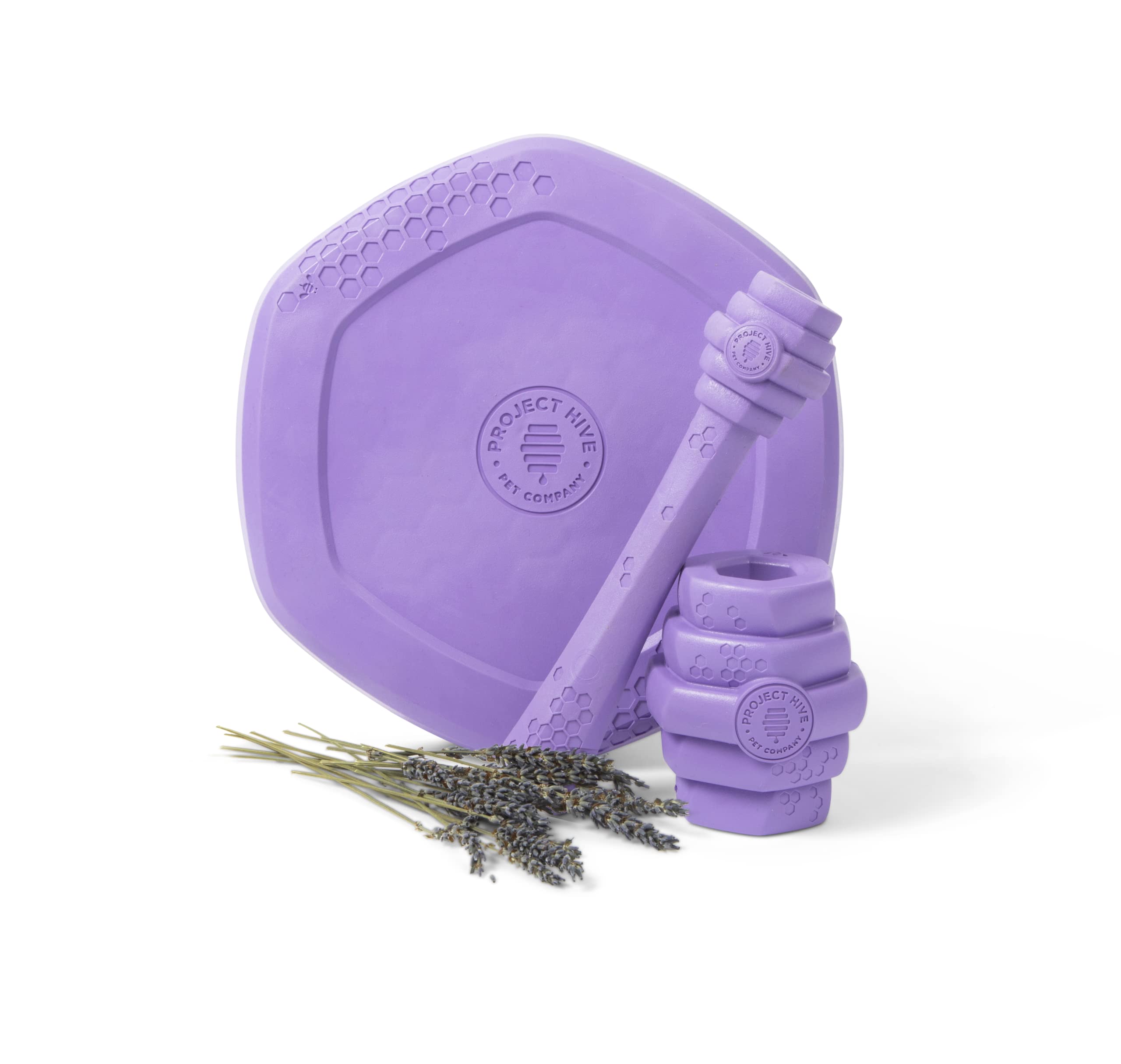 Project Hive Pet Company - Calming Lavender Scented - Hive Chew Toy For Large Dogs - Dog Chew Toy For Large Breeds - Floats In W