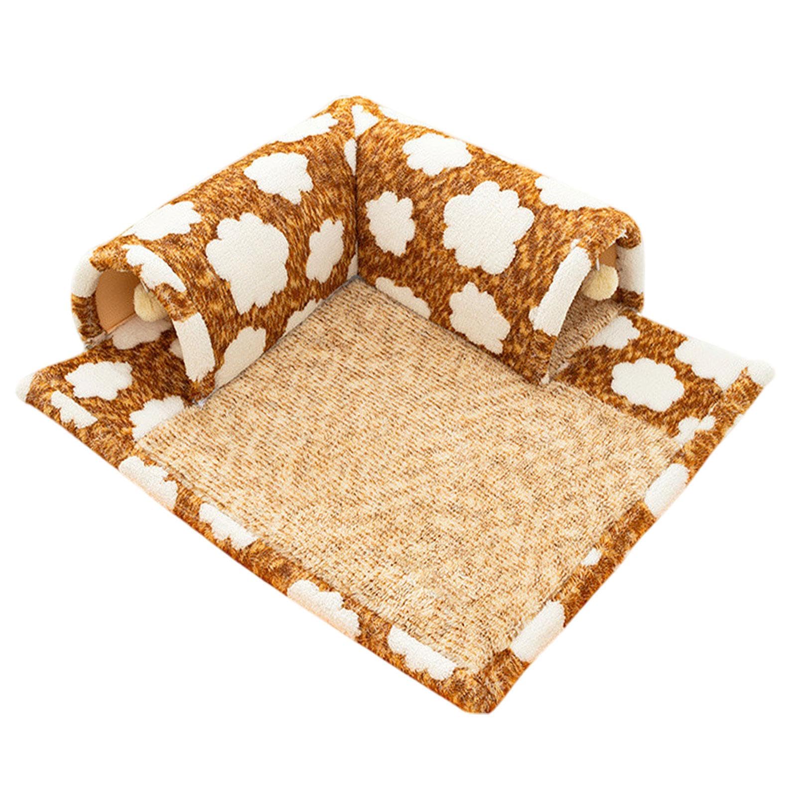 Heavenglow Pet Cat Tunnel Bed With Playing Ball Toy For Pet Supplies Kitten Indoor Cats L Size Coffee | Cat Supplies
