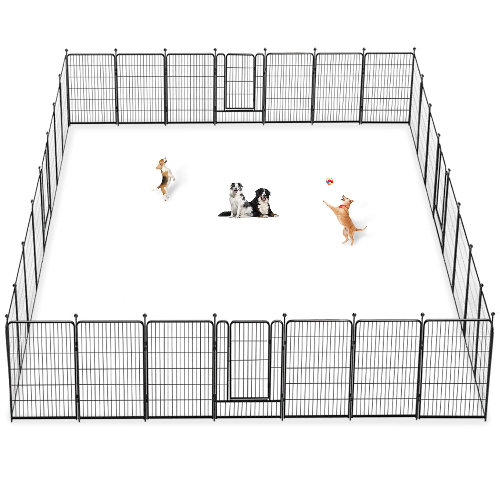 Jhsomdr Dog Playpen 40 Inch 30 Panels Indoor Outdoor Dog Pen For Large/Medium/Small Dogs Heavy Duty Metal Dog Fence Outdoor For 
