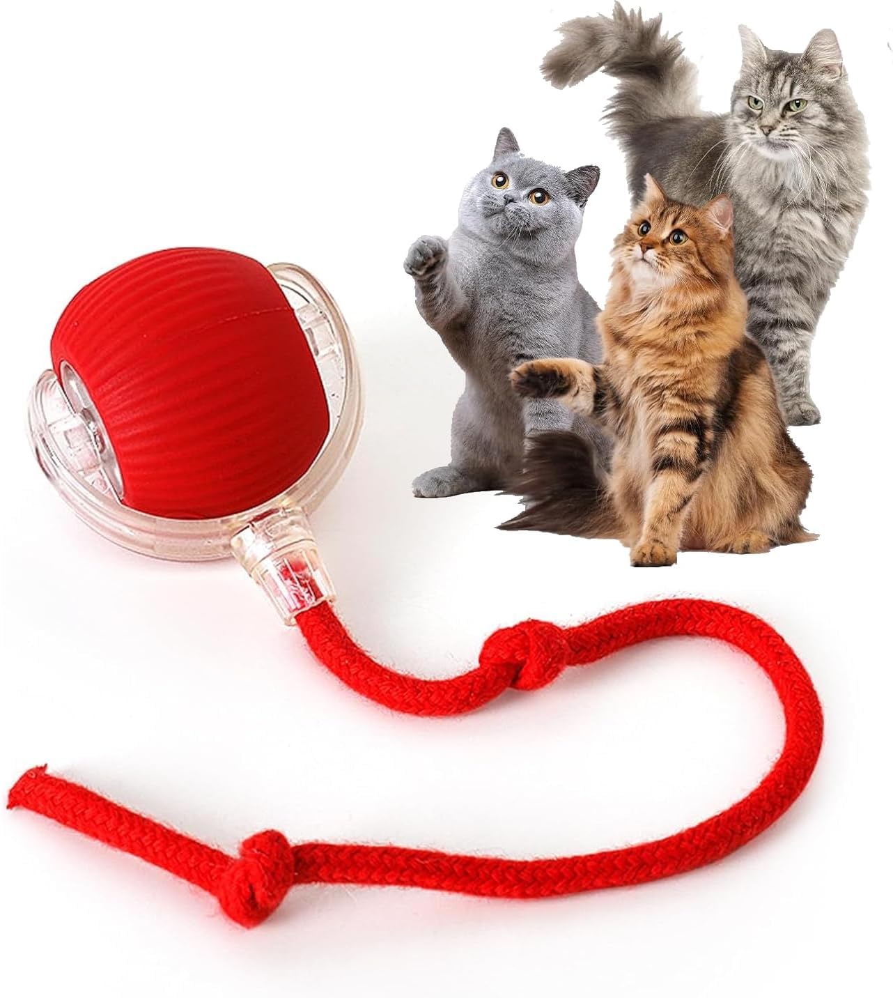 Rvpaws Cat Toy Running Ball Led Light Durable Interactive Cat Toys For Indoor Cats, Smart Automatic Cat Chase Ball Toy, Upgraded