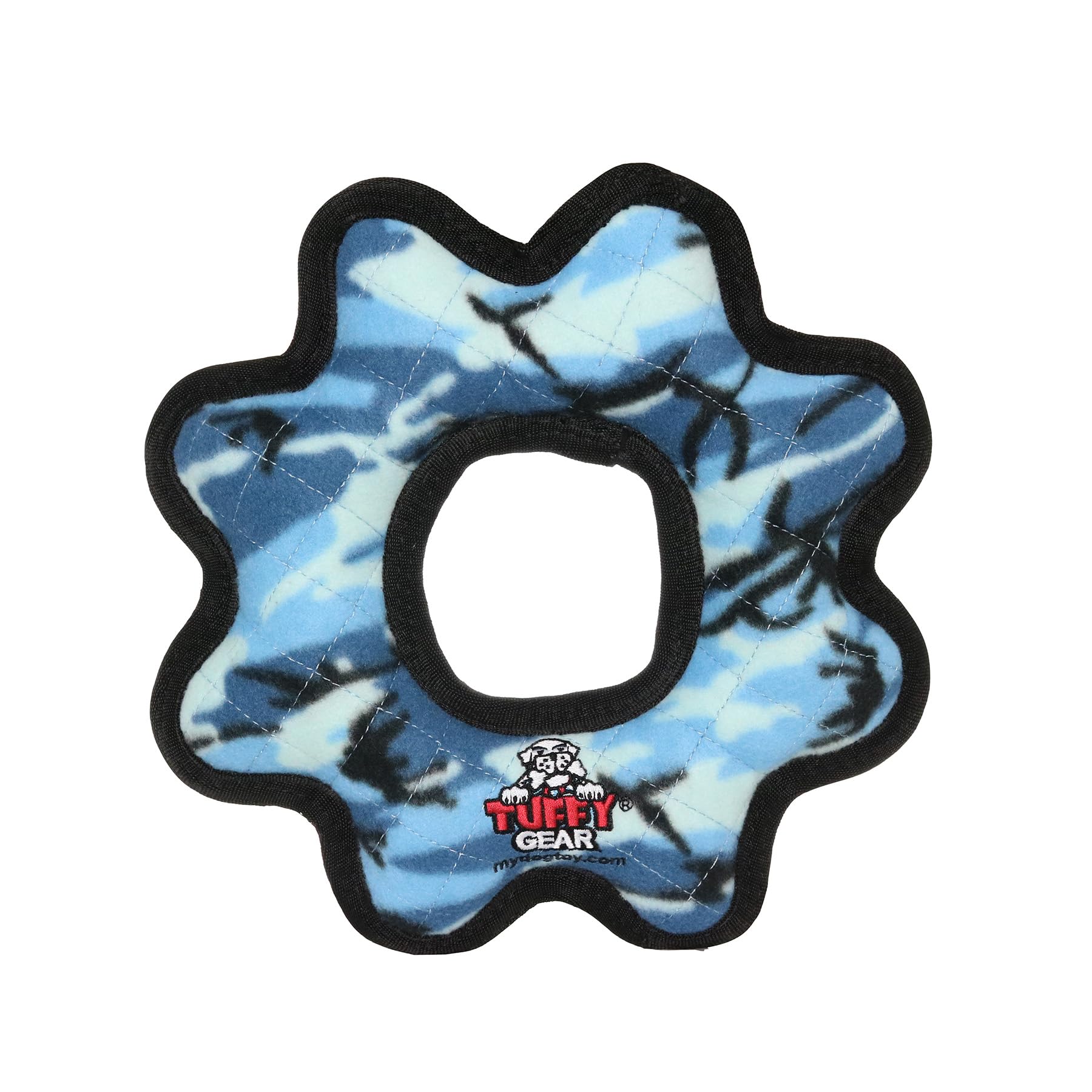 Tuffy- World'S Tuffest Soft Dog Toy- Ultimate Gear Ring Camo Blue-Squeakers - Multiple Layers. Made Durable, Strong & Tough.Inte