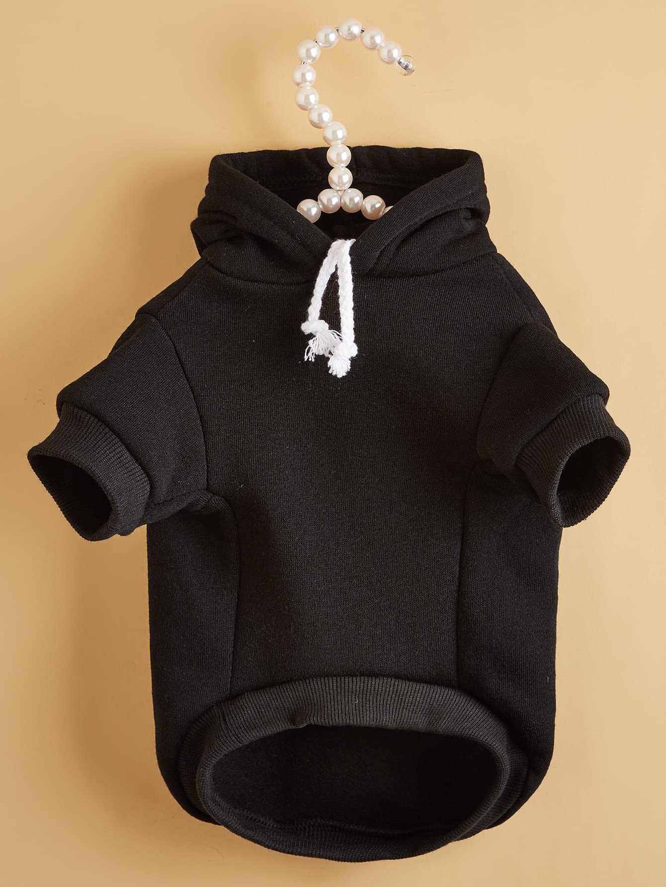 Qwinee Basic Dog Hoodie & Cat Jacket - Dog & Cat Apparel, Small To Xl, Black