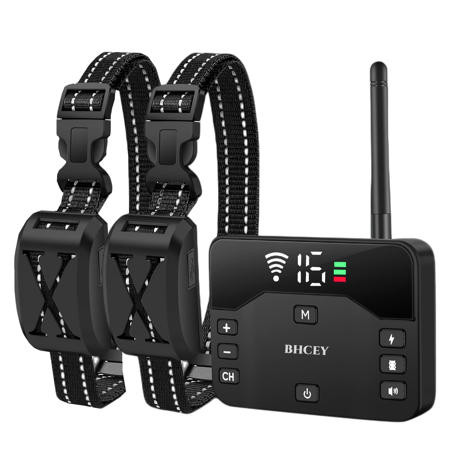 Bhcey Wireless Dog Fence, 2024 Electric Fence For 2 Dogs Shocks Training Collar Remote 2-In-1,Wireless Pet Containment System With Adjustable Vibration & Shock Training Collar For All Dogs
