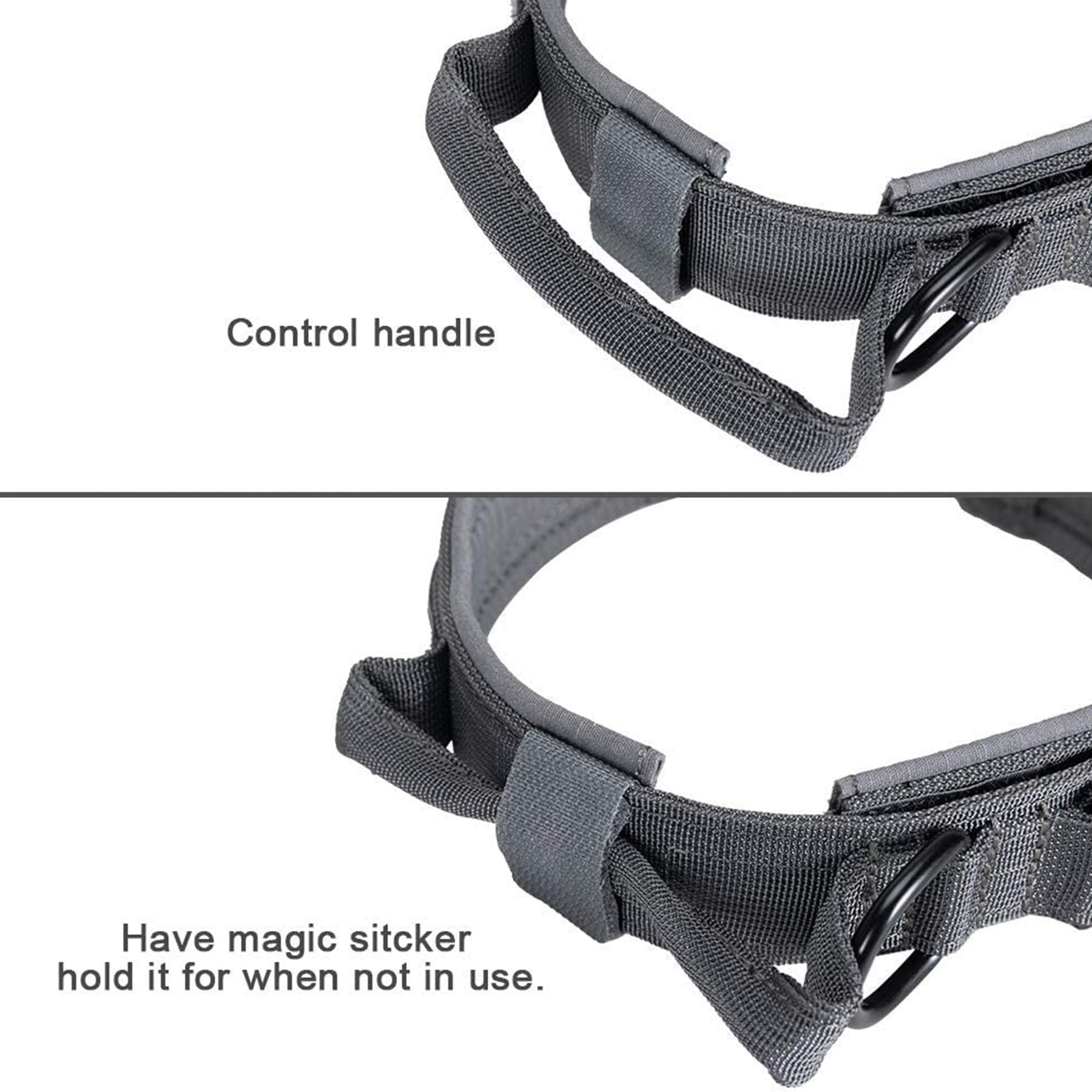 Excellent Elite Spanker Tactical Dog Collar Nylon Adjustable K9 Collar Military Dog Collar Heavy Duty Metal Buckle With Handle (Grey-Xl)