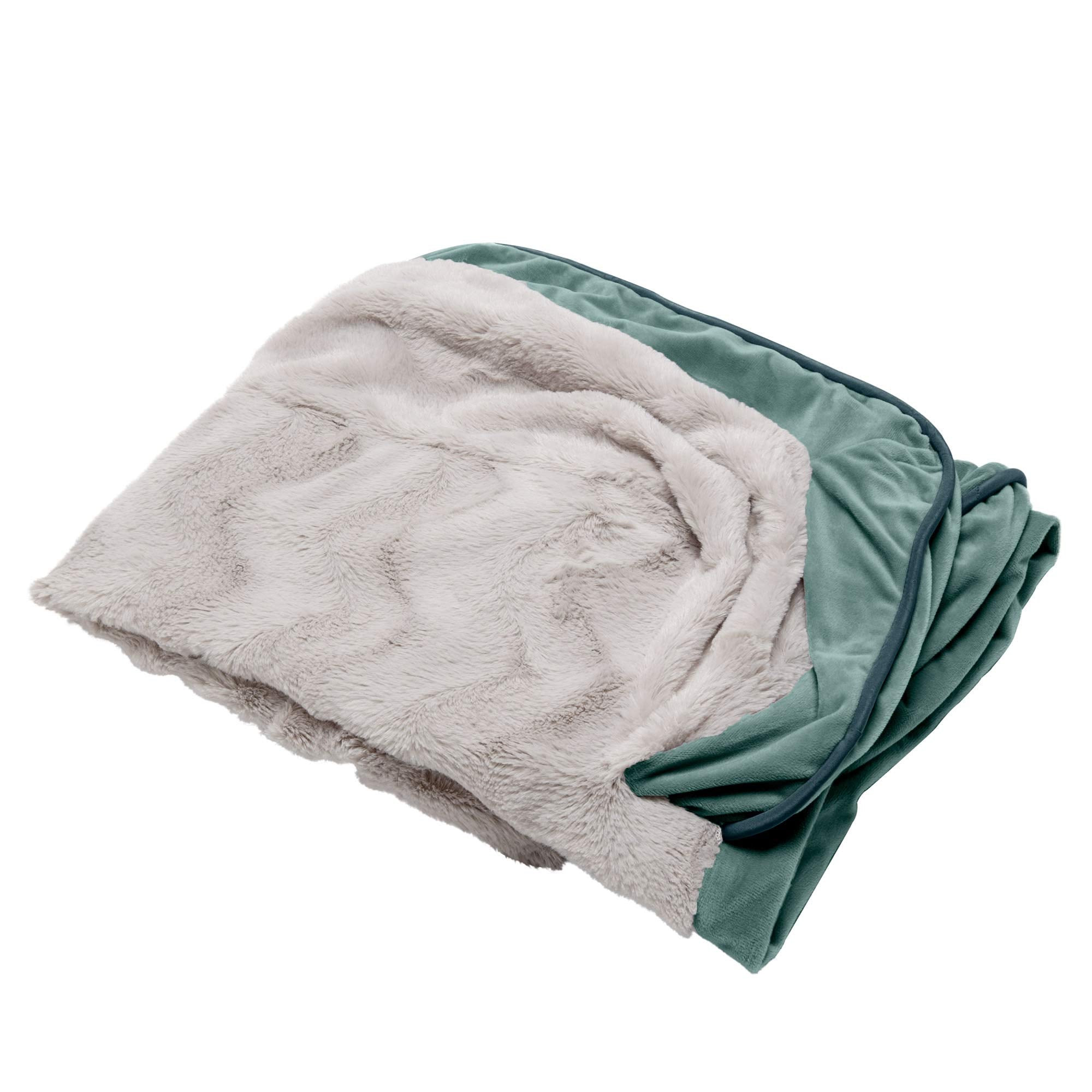 Furhaven Replacement Dog Bed Cover Perfect Comfort Plush & Velvet Waves Sofa-Style, Machine Washable - Celadon Green, Jumbo (X-L