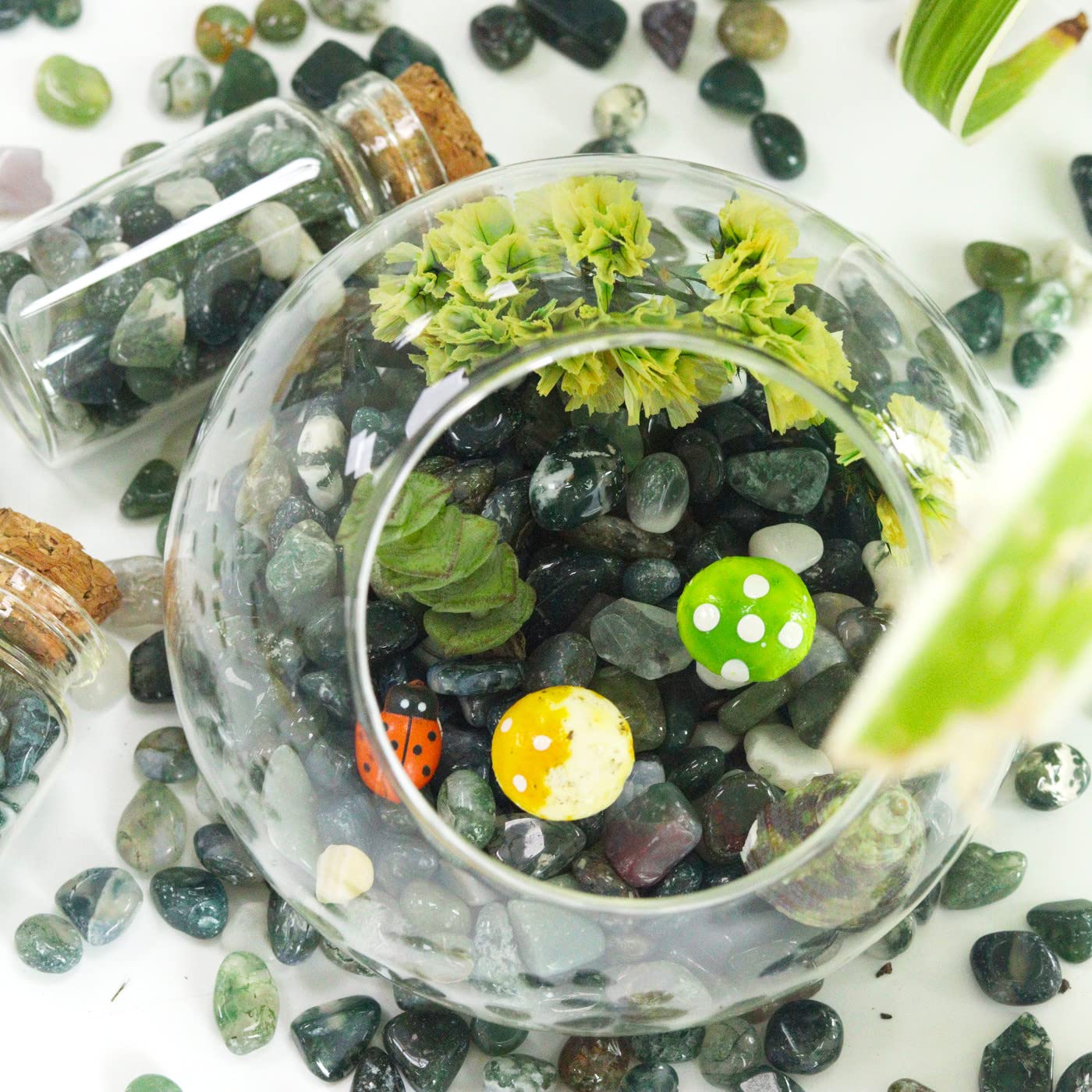 Aquatic Agate Aquarium Gravel Rocks Natural Tumbled Healing Crystal Chips Bulk Gemstones Crushed Stones For Fountain Vase Filler