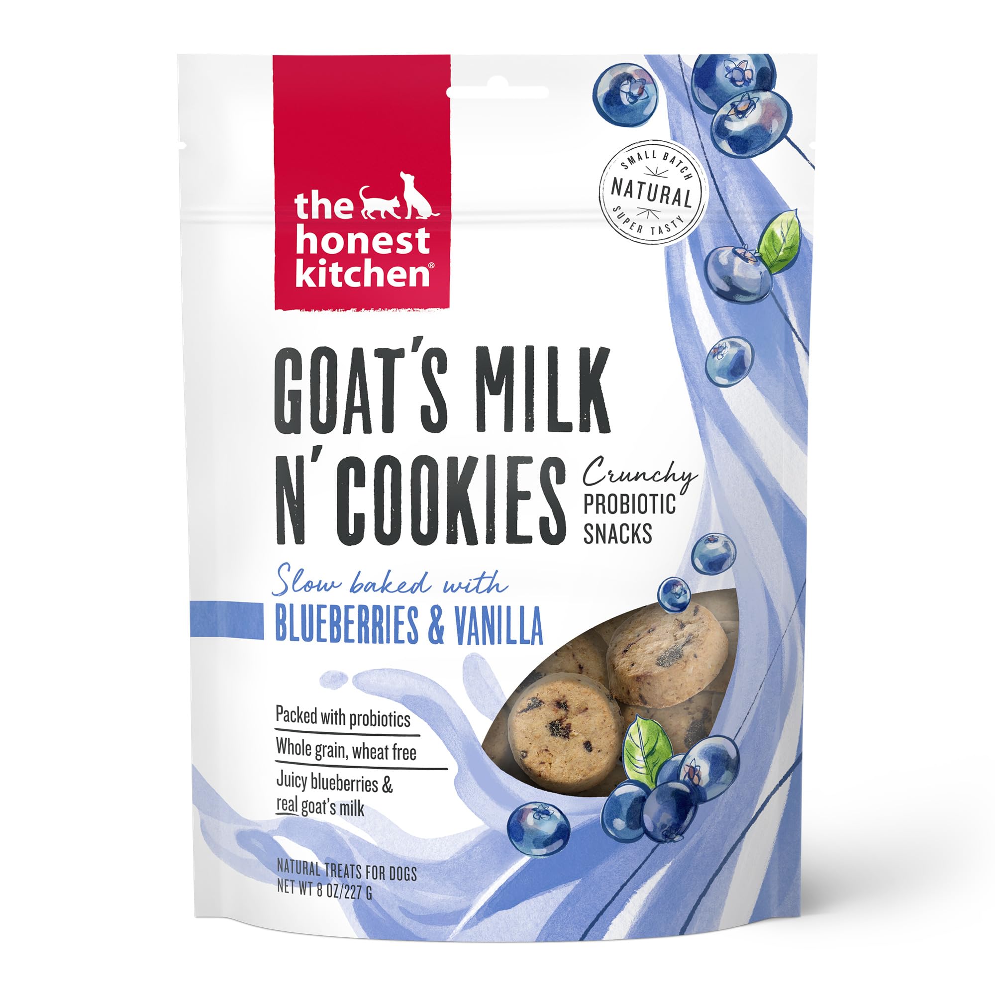 The Honest Kitchen Goats Milk N Cookies: Slow Baked with Blueberries & Vanilla, 8 oz Bag