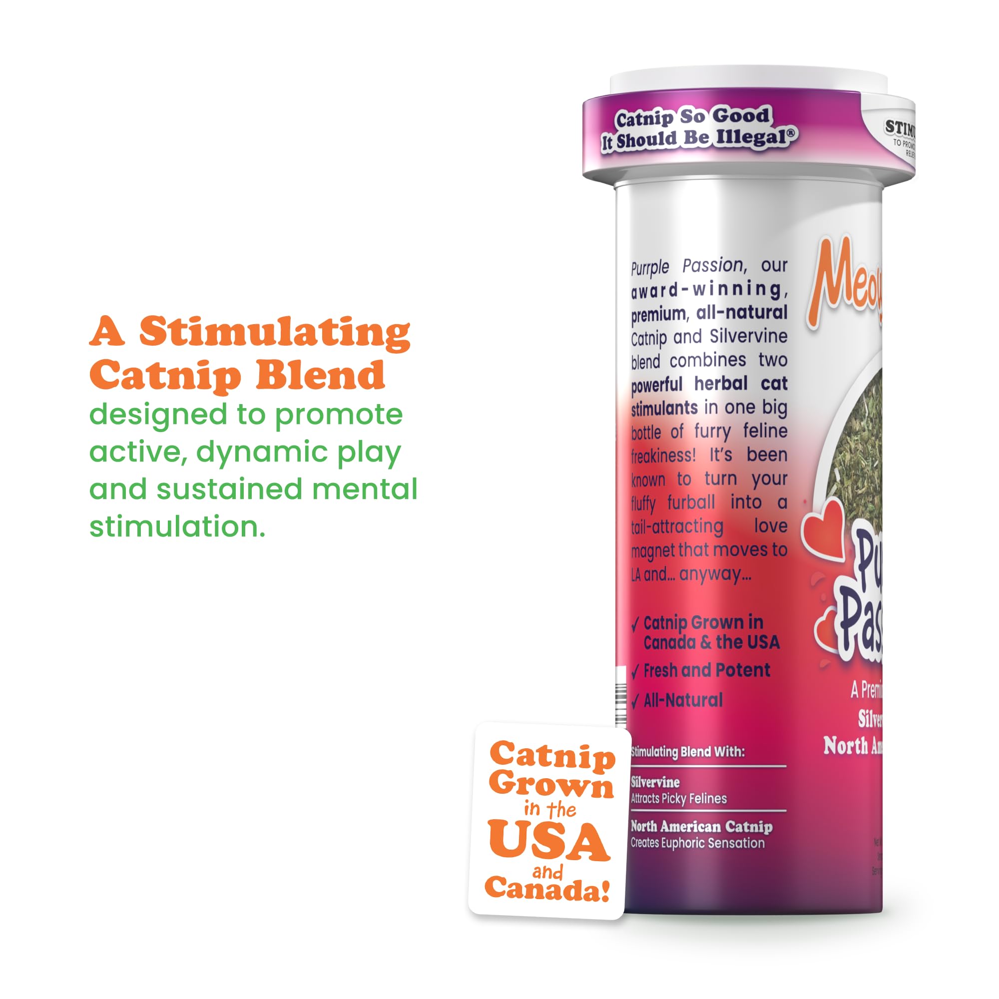 Meowijuana Purrple Passion - Premium Silvervine and Catnip Blend - Purrfect Gift For Cats, Kitties, Felines, and Cat Lovers