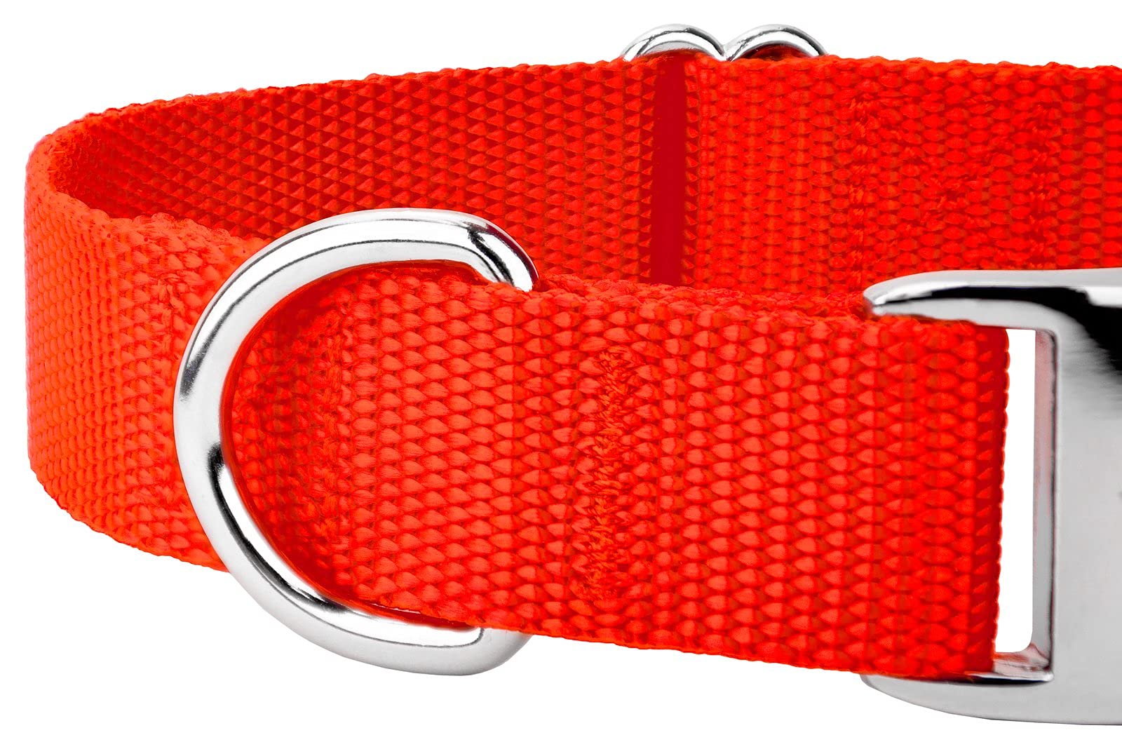 Country Brook Design - Vibrant 30+ Color Selection - Premium Nylon Dog Collar With Metal Buckle (Small, 3/4 Inch, Hot Orange)