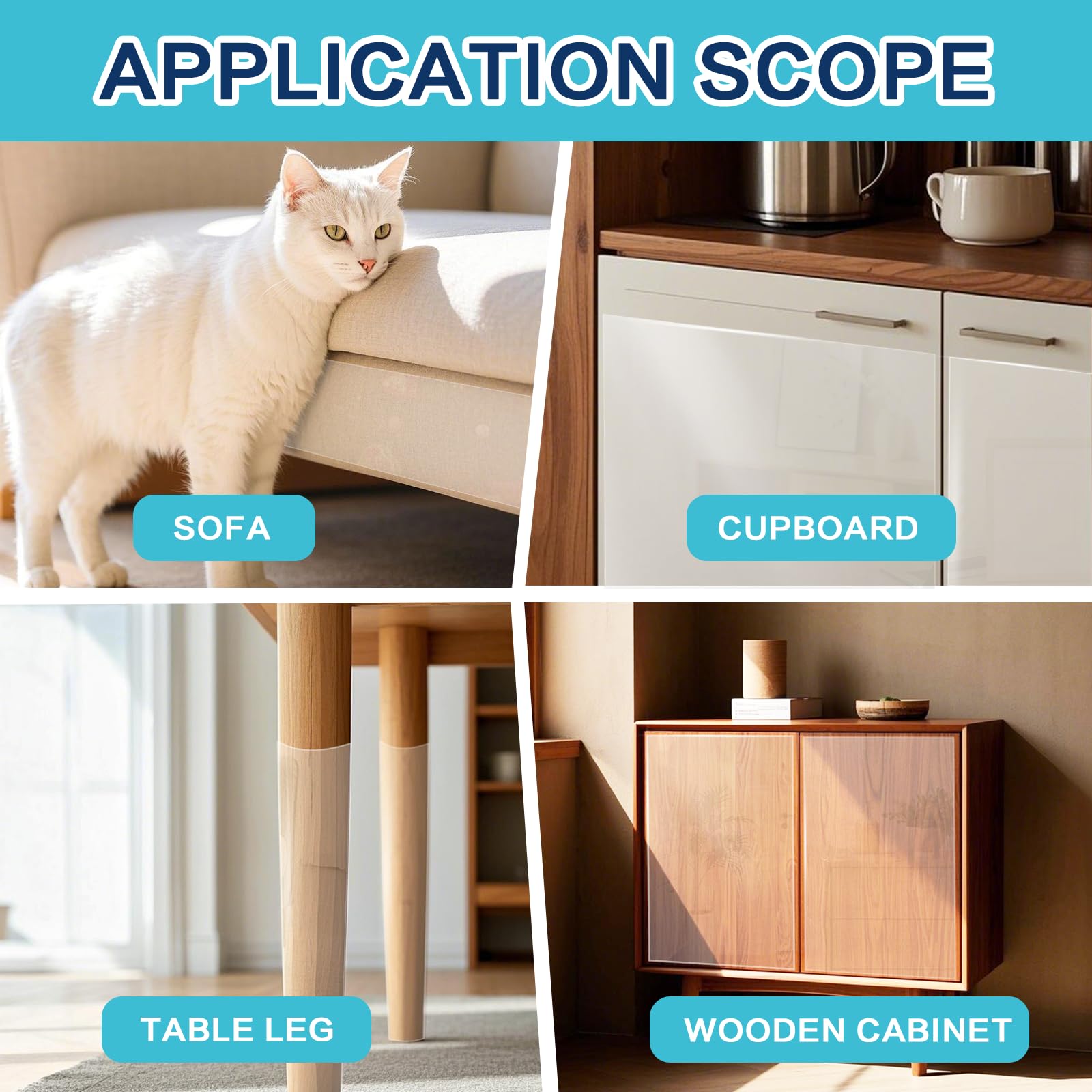 Thicken Vinyl Anti Cat Scratch Furniture Protector,165 X 12.4 Cat Scratch Deterrent For Furniture, Single Side Couch Protector F