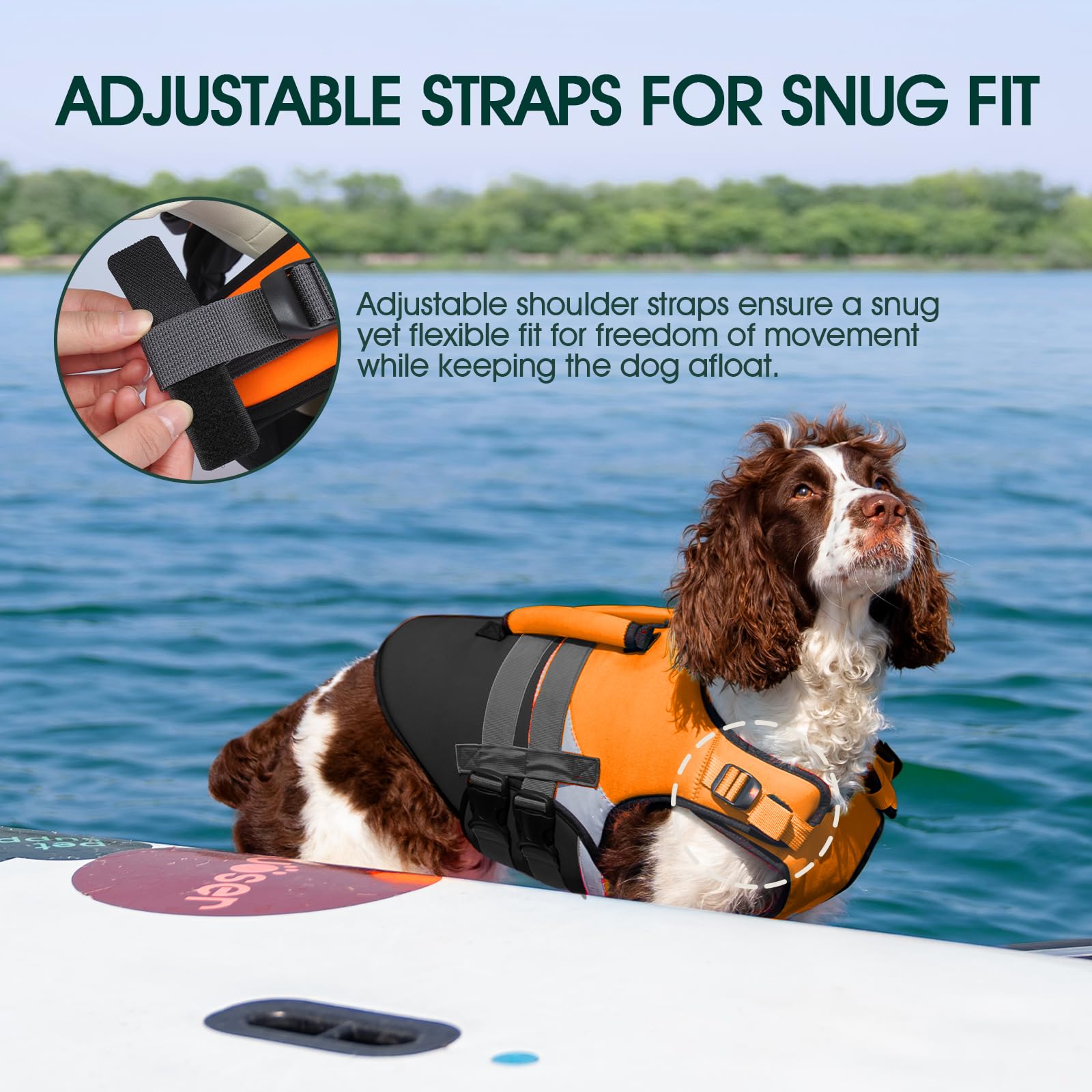 Kuoser Dog Life Jacket Xl, High Flotation Dog Life Vest For Swimming Boating, Reflective Dogs Swimsuit Lifejacke With Double Res