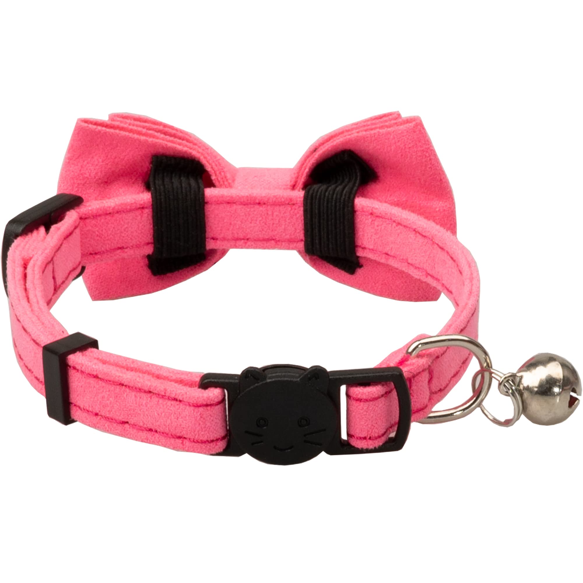 Gyapet Cat Collar With Bell Breakaway Kitten Small Puppy Safety Bow Tie Solid Wedding Basic Color [1Pc] Rose Red