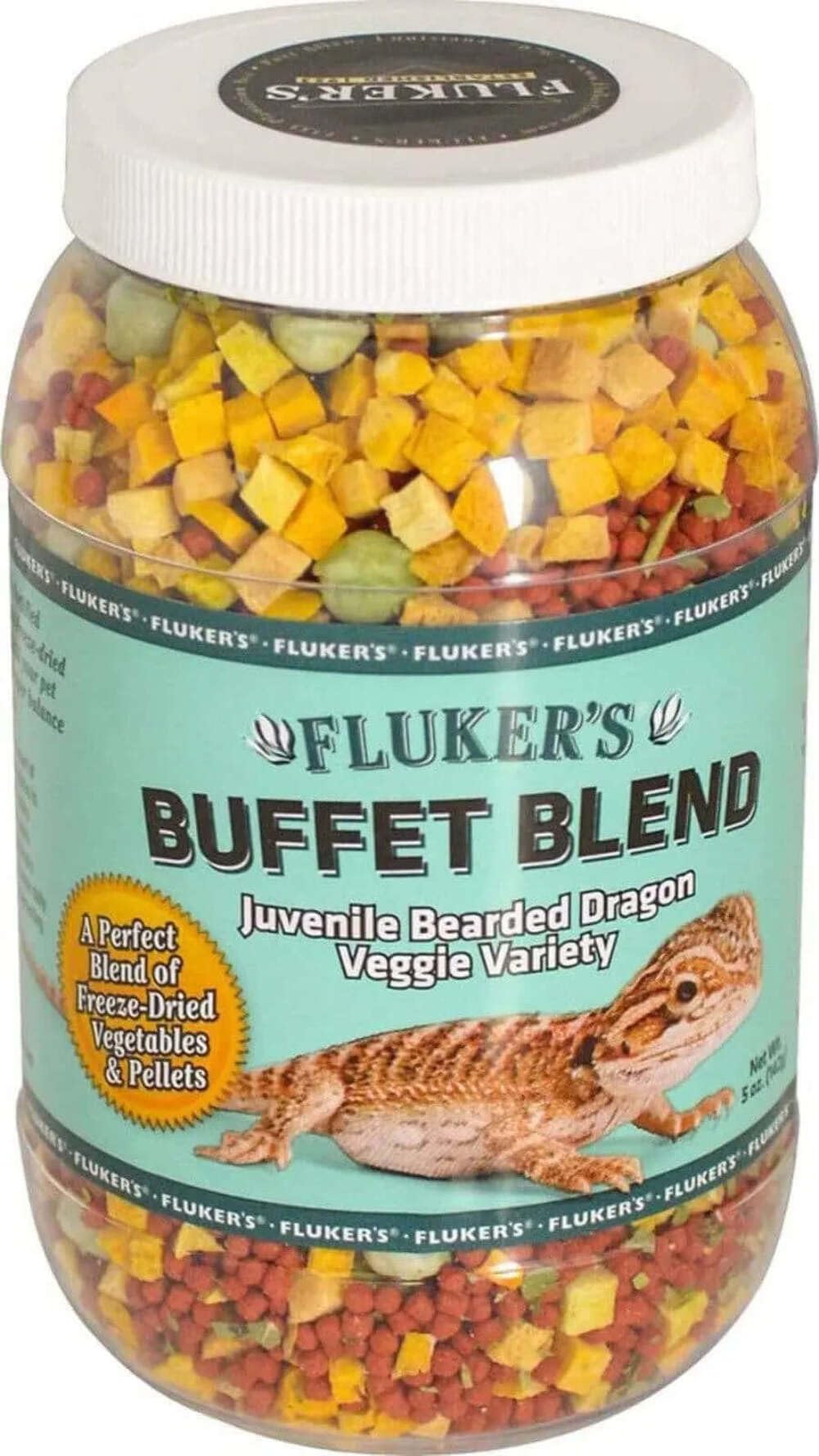 Flukers Buffet Blend Juvenile Bearded Dragon Veggie Variety Diet, 9-Ounces, Model: 76053