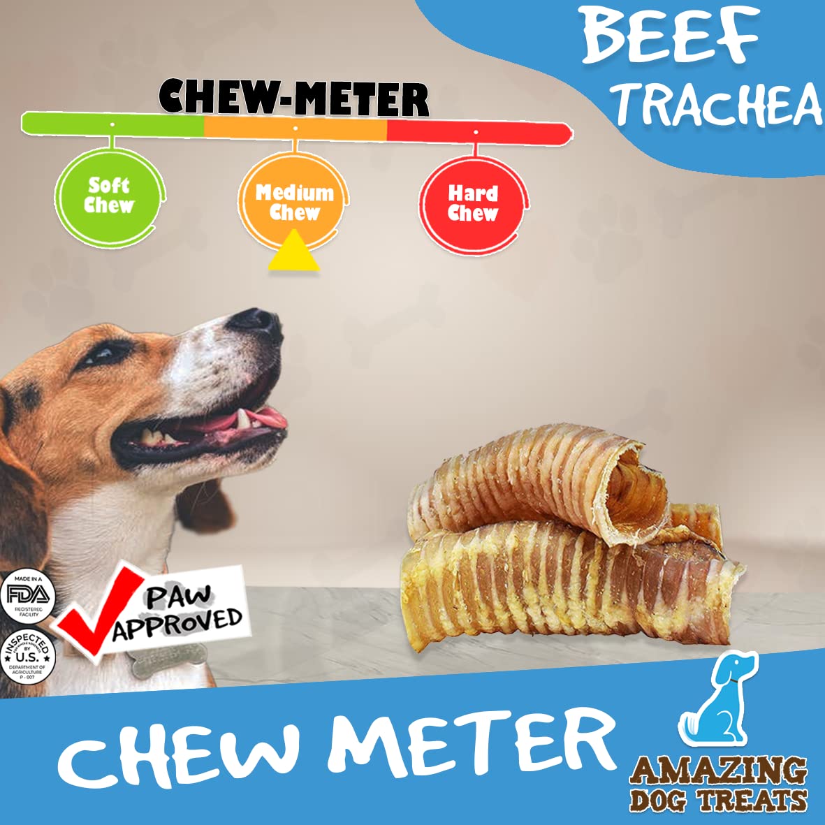 Amazing Dog Treats - 2-3 Inch Beef Trachea Rings (50 pcs/pck) - Premium Dog Chews- Great for Small Size Dogs - Excellent Source