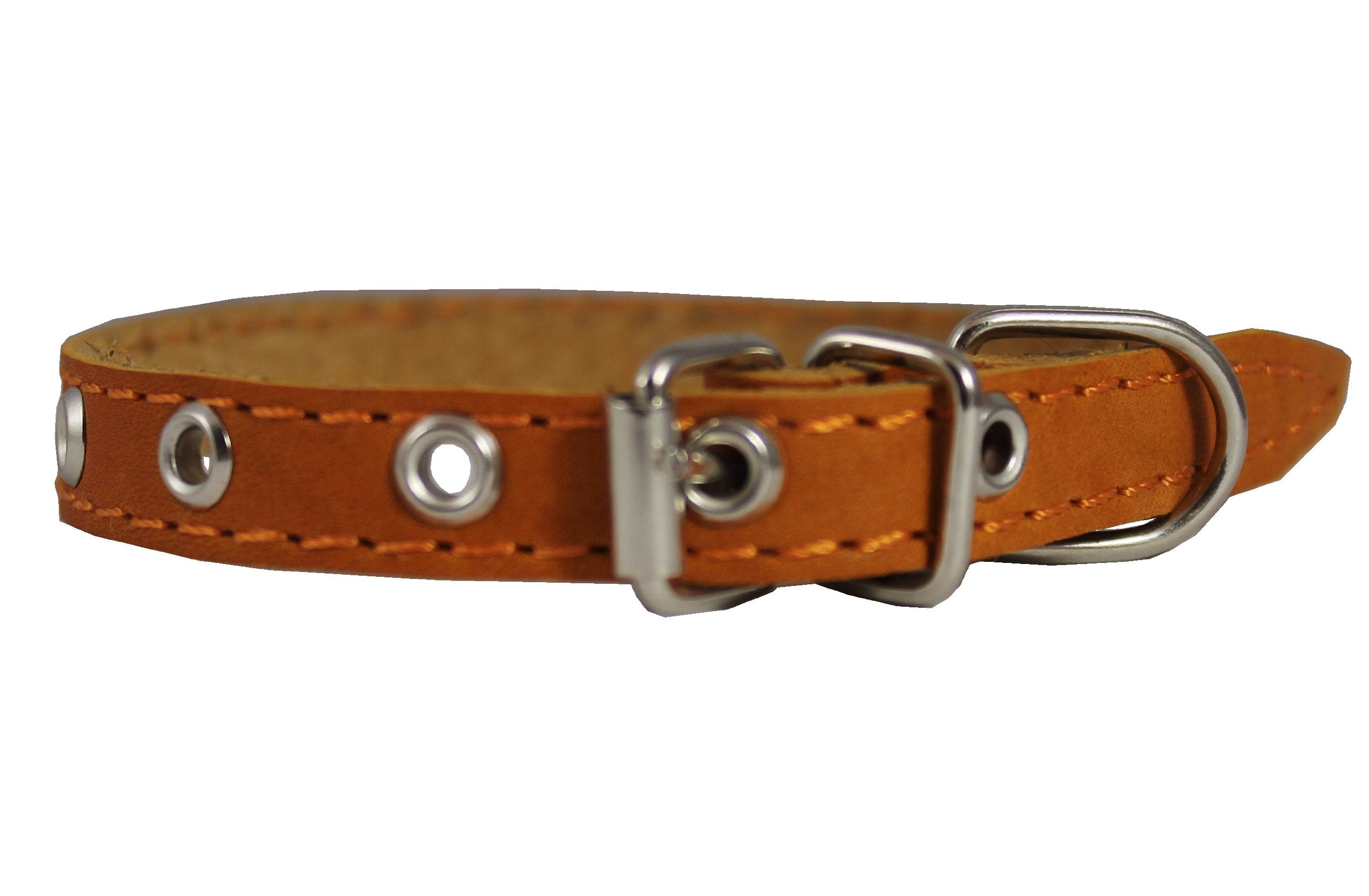 Real Leather Dog Collar 9.5'-13' Neck Size, 1/2' Wide Chihuahua, Puppies