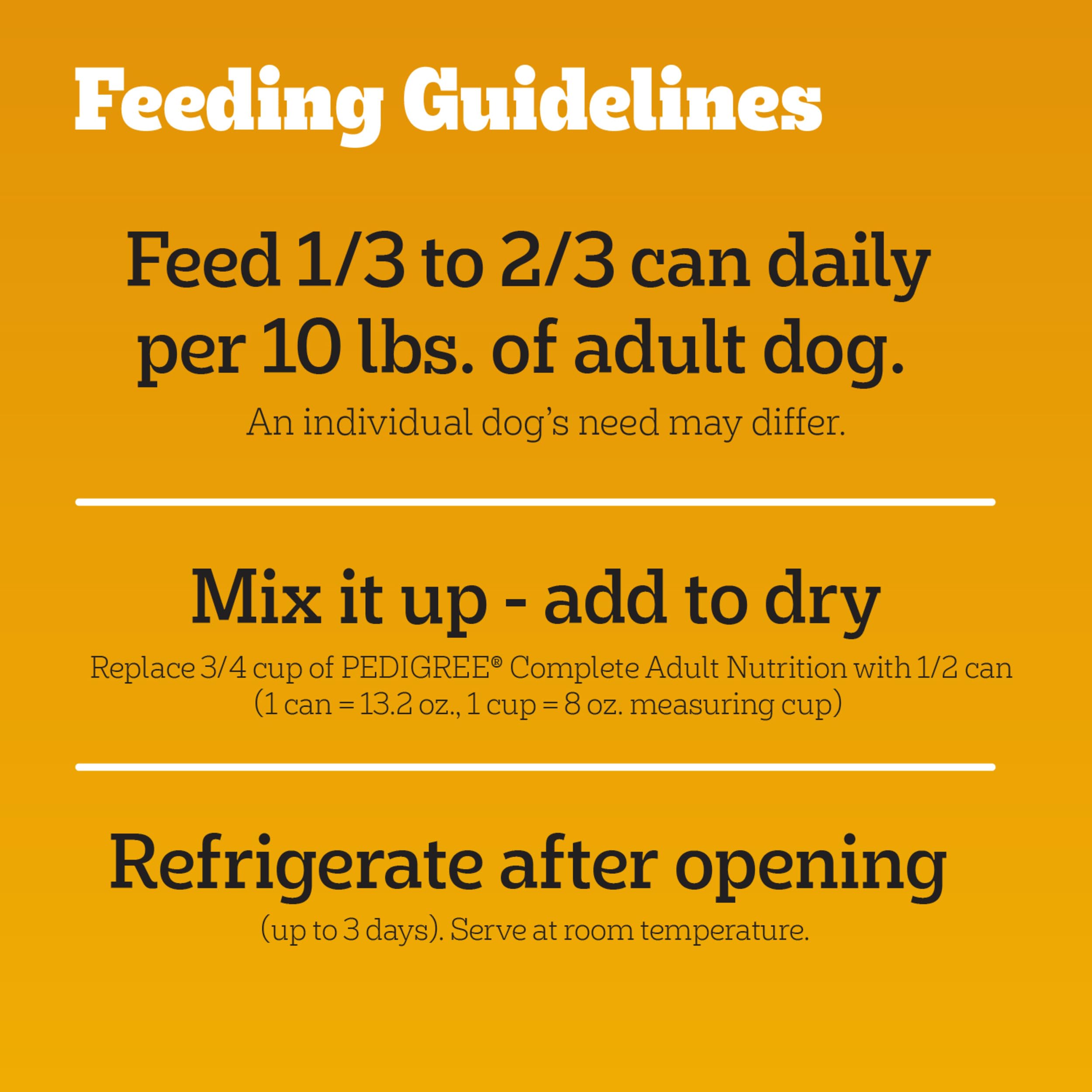 Pedigree Chopped Ground Dinner Wet Dog Food Chicken & Beef Variety Pack, 13.2 oz. Cans (12 Count, Pack of 1)
