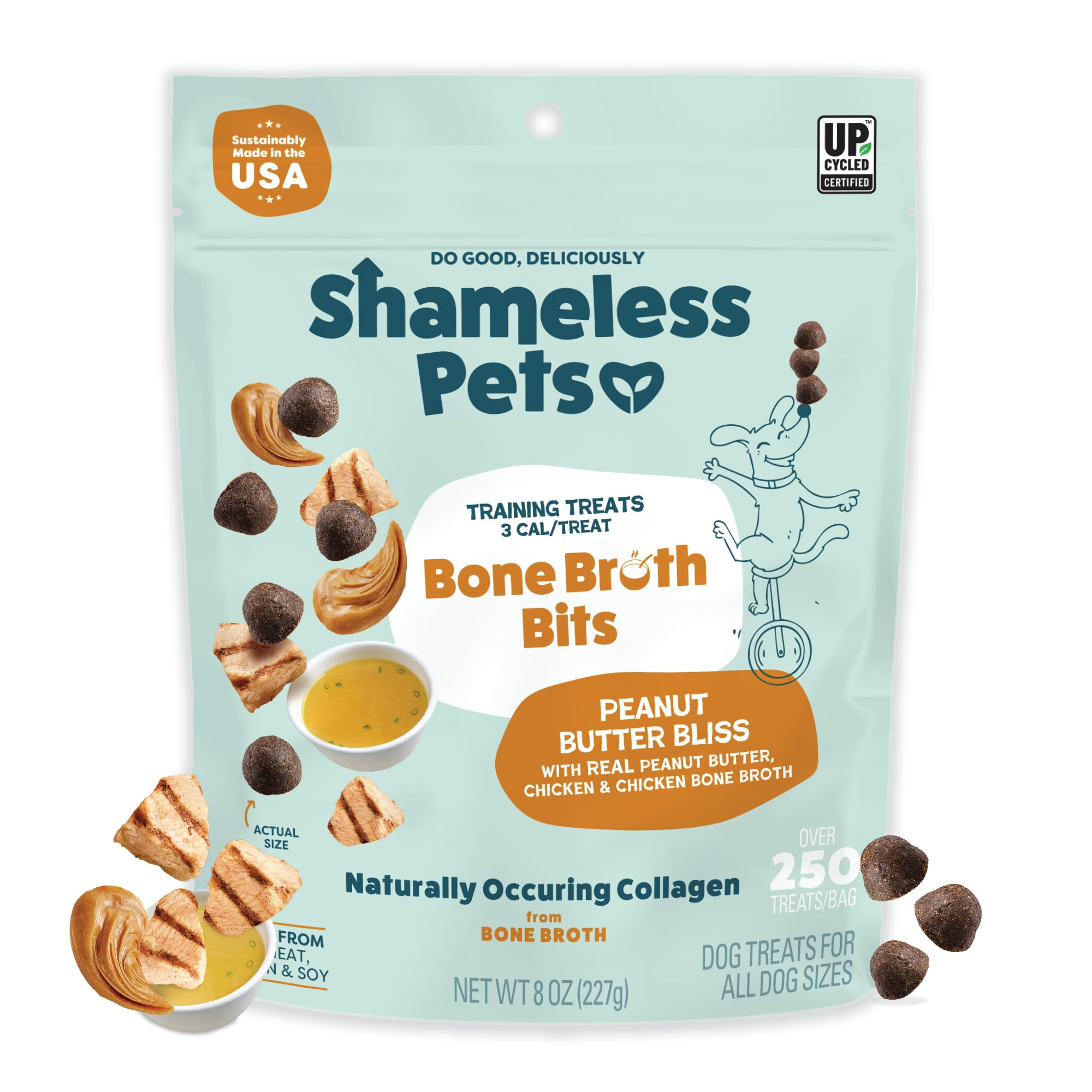Shameless Pets Dog Training Treats, Bone Broth Bits- Natural & Healthy Puppy Treats - Soft Training Treats with Naturally Occurr