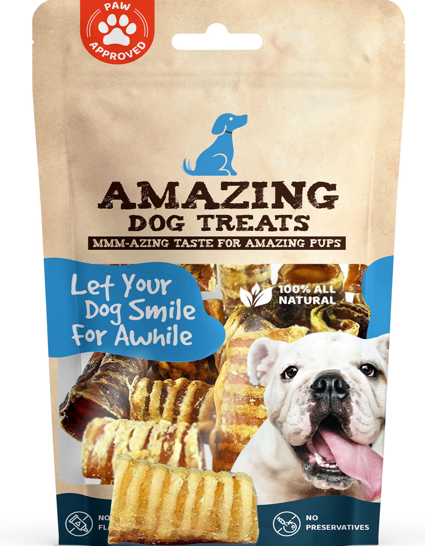 Amazing Dog Treats - 2-3 Inch Beef Trachea Rings (50 pcs/pck) - Premium Dog Chews- Great for Small Size Dogs - Excellent Source 