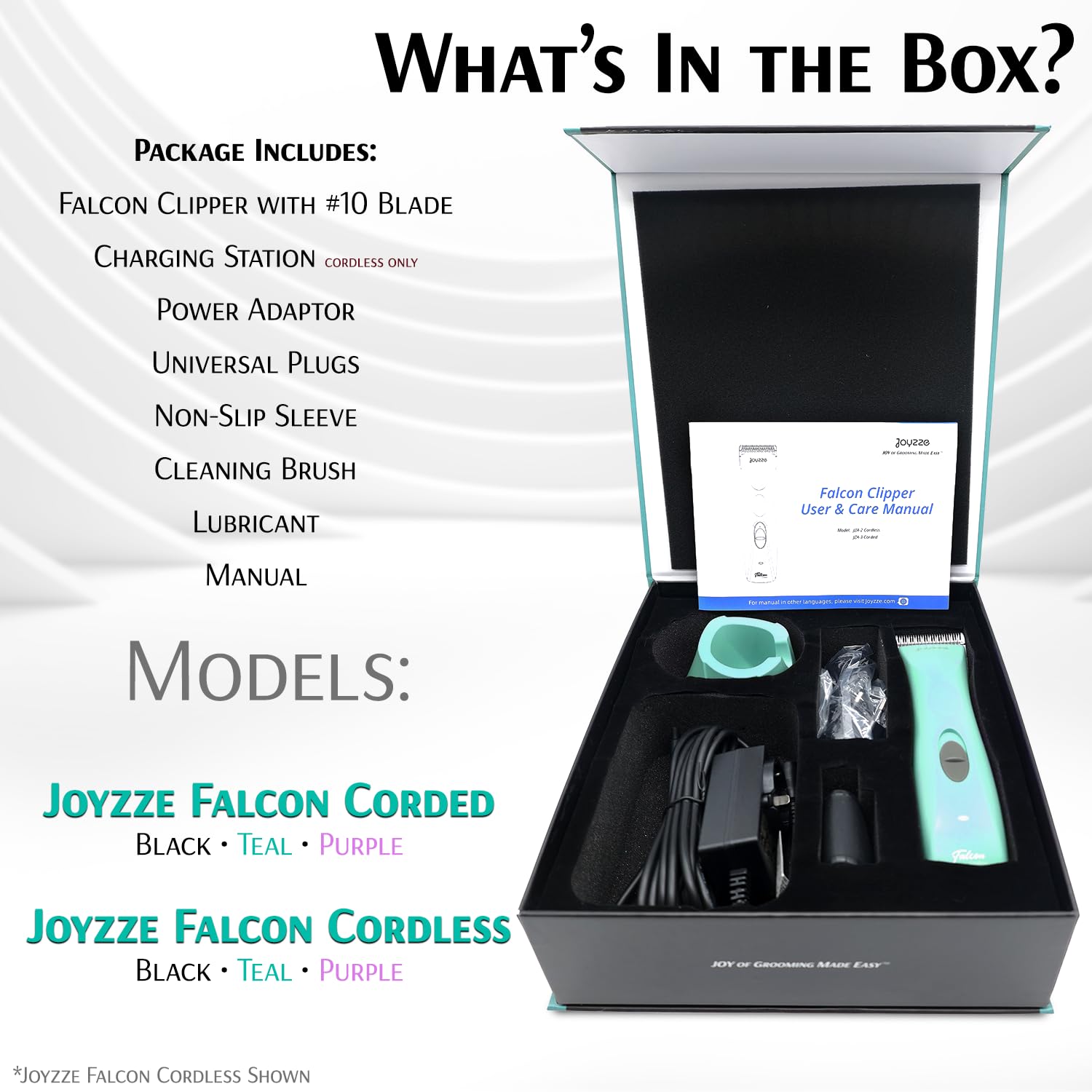 Joyzze Falcon Cordless Clipper 2 Speed - Professional Grooming With Precision, Power, Low Noise, Dog Clippers For Grooming (Falc