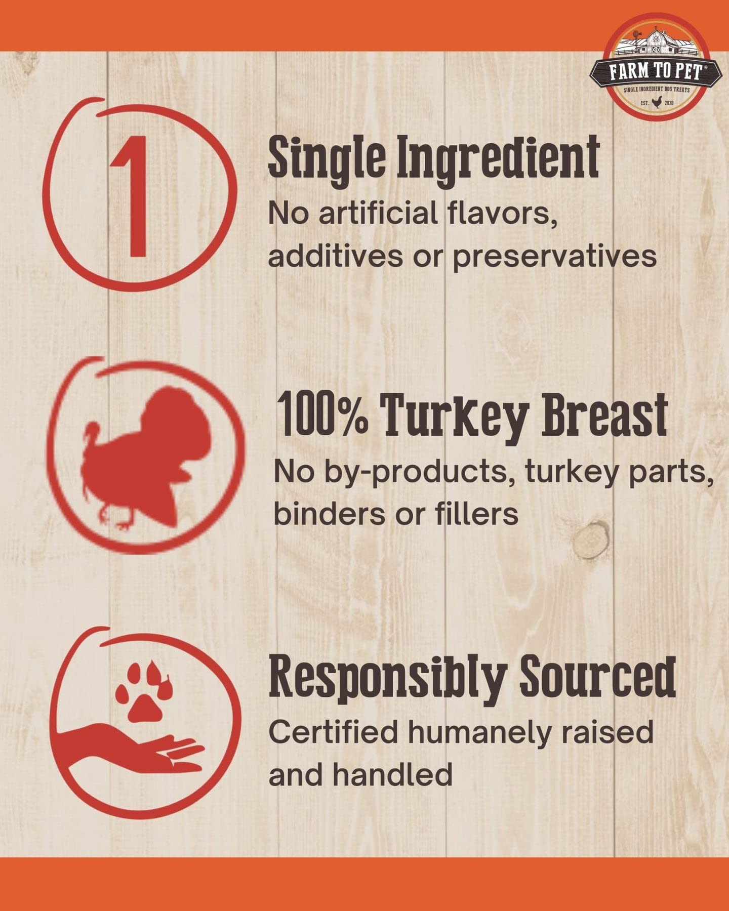 Farm To Pet Dog Training Treats, Healthy Turkey Chips for Dogs - 4 oz, 100% Human Grade Turkey Breast, All Natural, Single Ingre