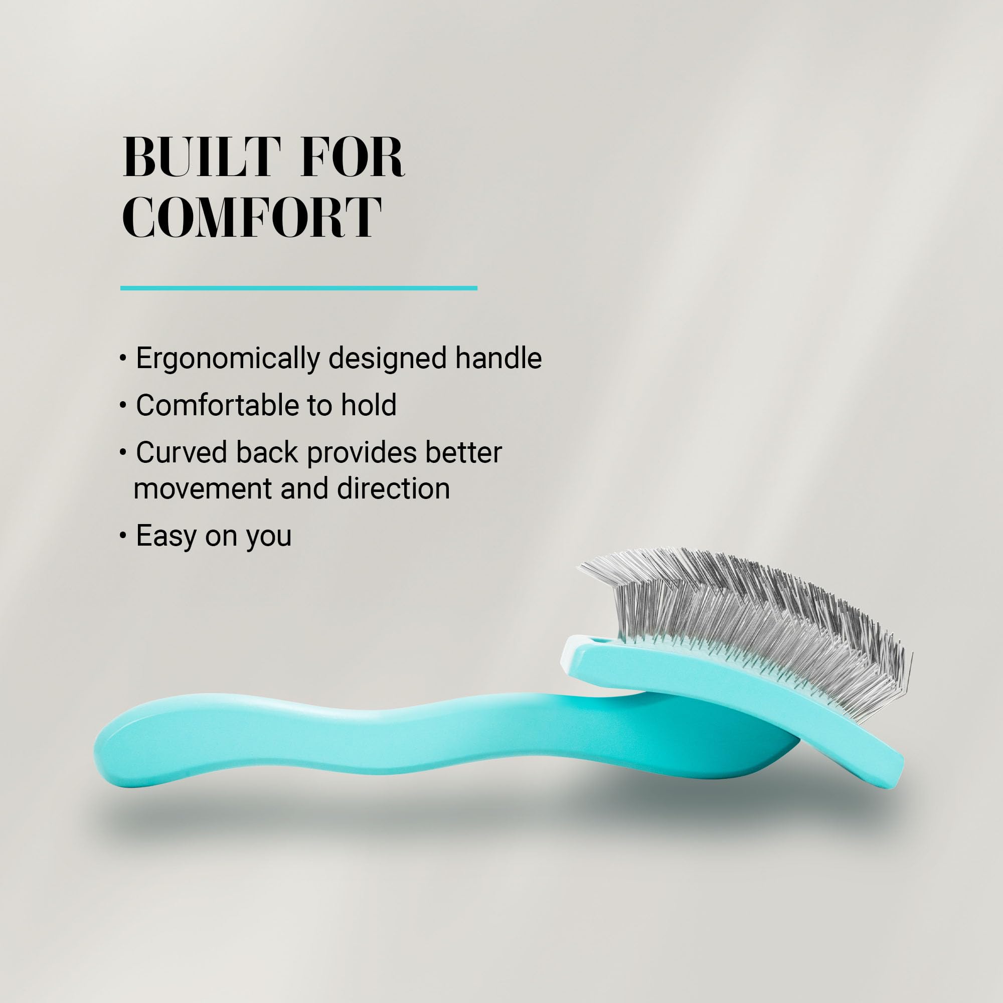 Chris Christensen Big G Dog Slicker Brush for Medium Teal Dogs, Perfect for Goldendoodles, Labradoodles, Poodles - Professional Grooming Tool
