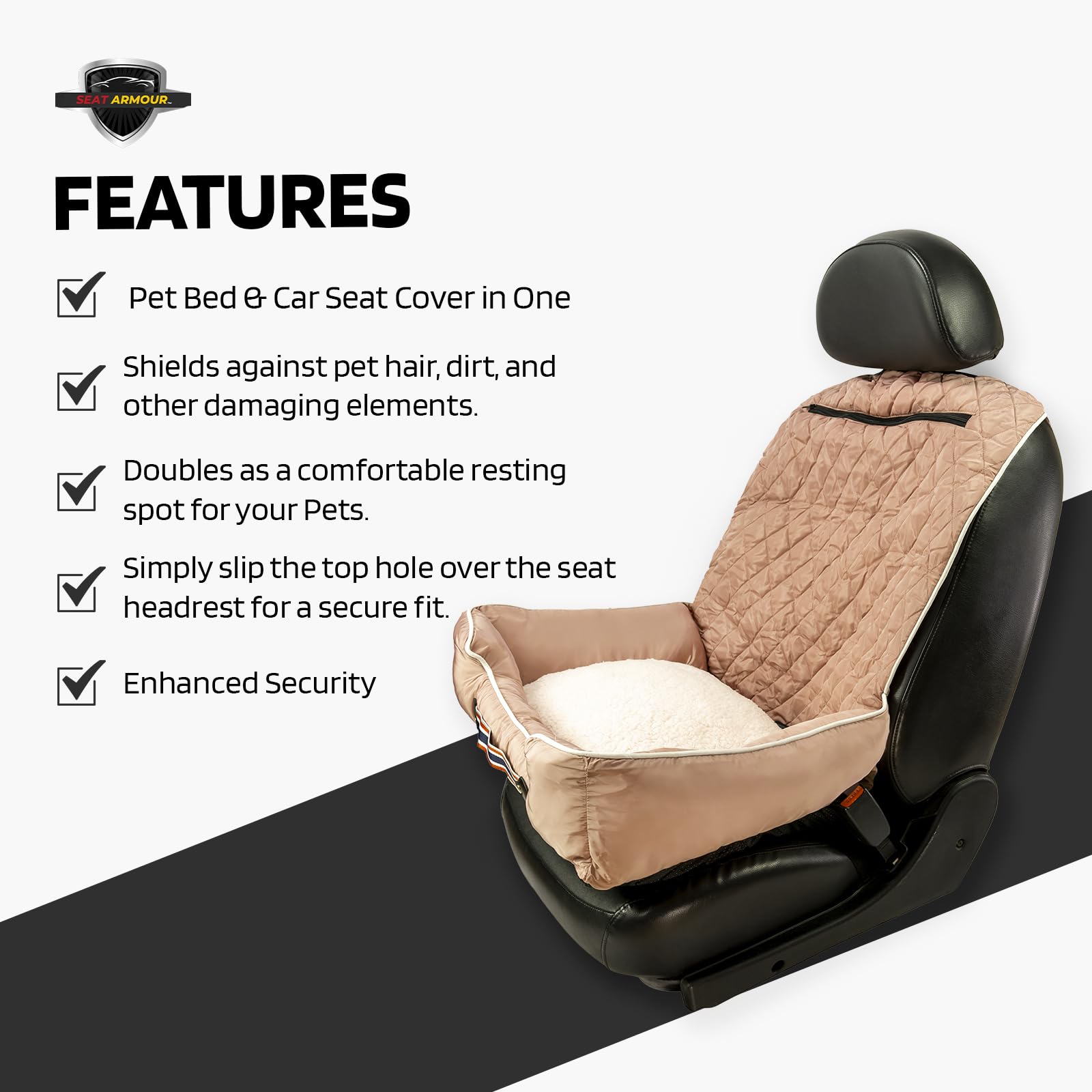 Comfort Tan Pet Bed and Car Seat