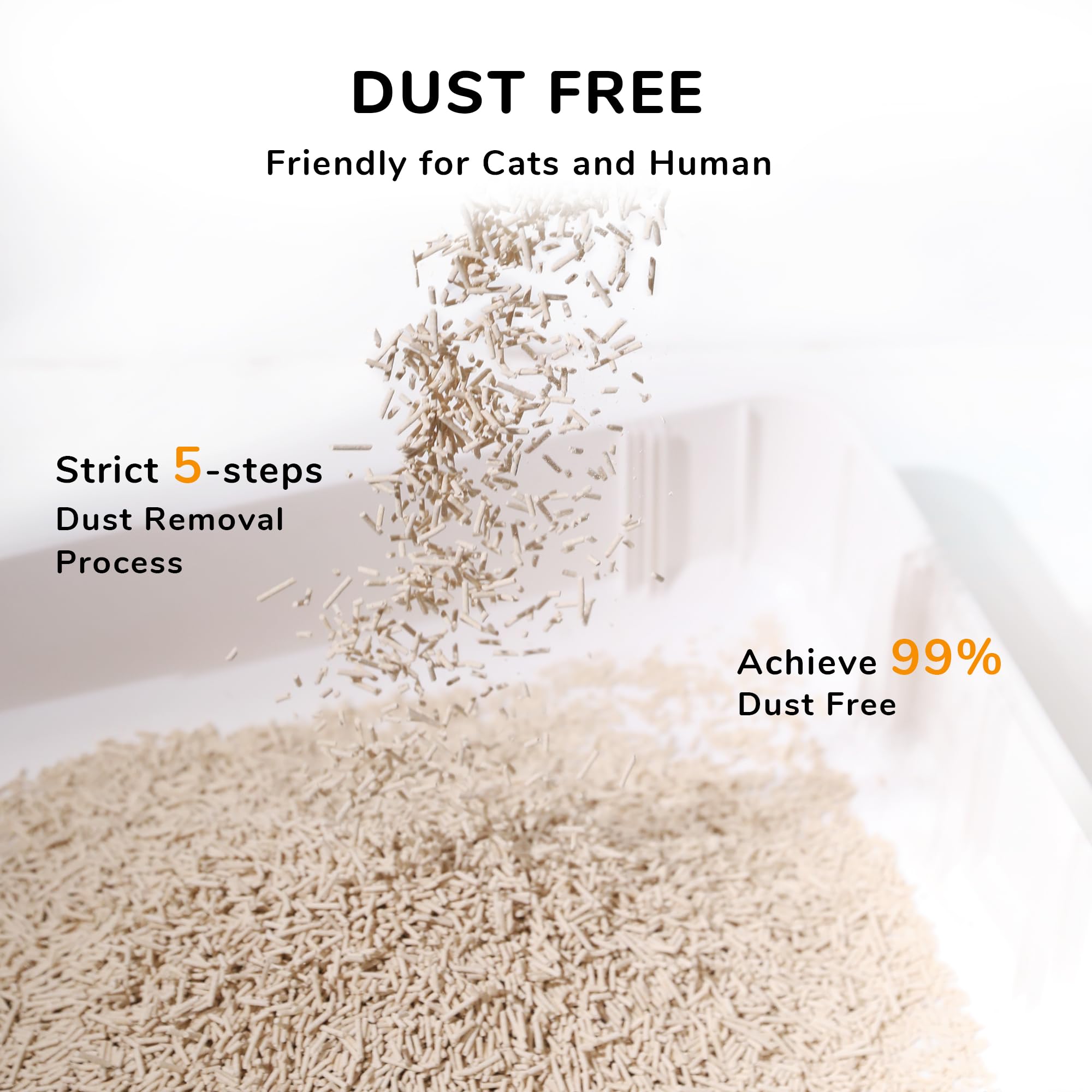FUKUMARU Corn Cat Litter, 5.5 LBS Flushable Cat Litter Clumping, Dust Free Corn Cats Litter, Natural Unscented, Low Tracking Kit