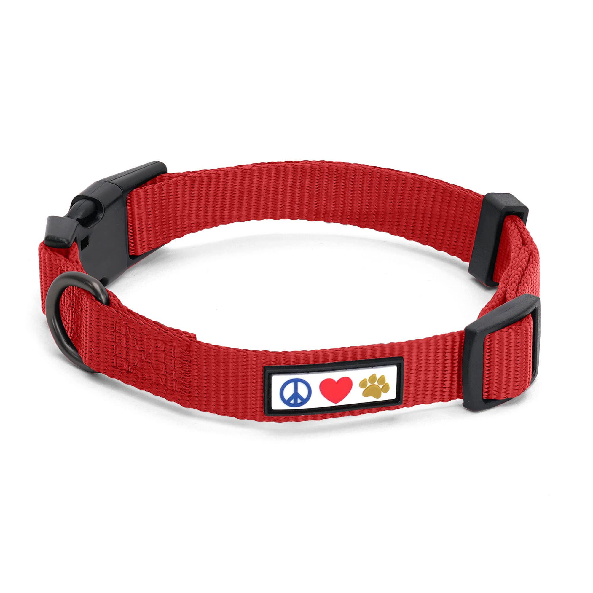 Pawtitas Dog Collar For Small Dogs Training Puppy Collar With Solid - S - Red