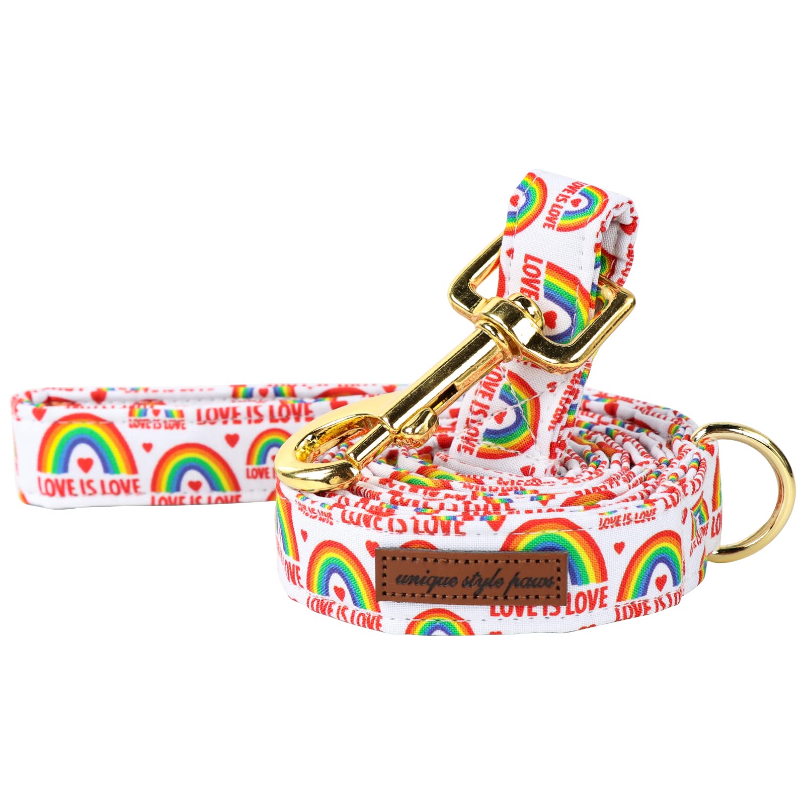 Unique Style Paws Pride Day Rainbow Dog Leash, Love Is Love Best For Small Medium Large Boys Girls Dogs