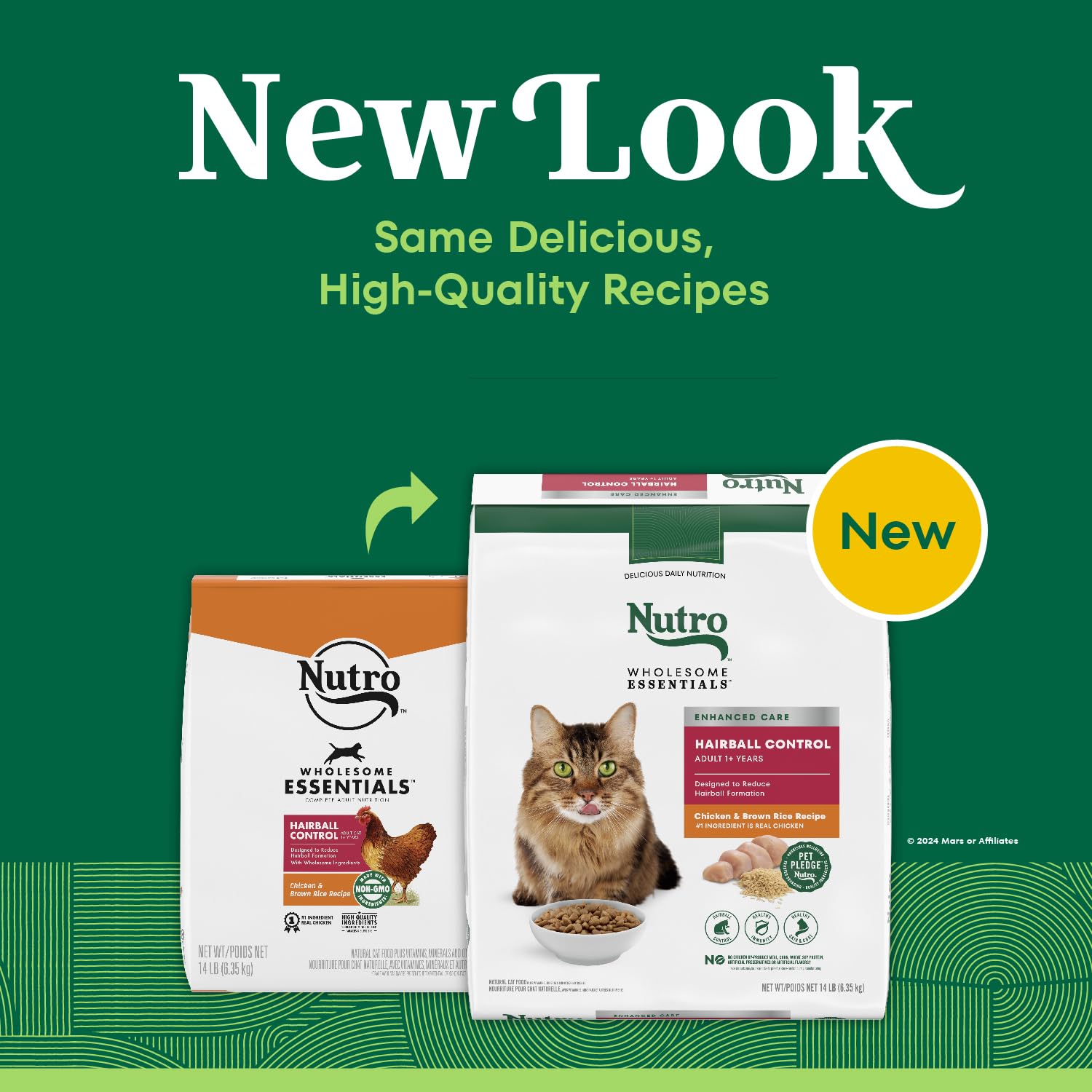 Nutro Wholesome Essentials Hairball Control Dry Cat Food Chicken & Brown Rice Recipe, 14 lb. Bag