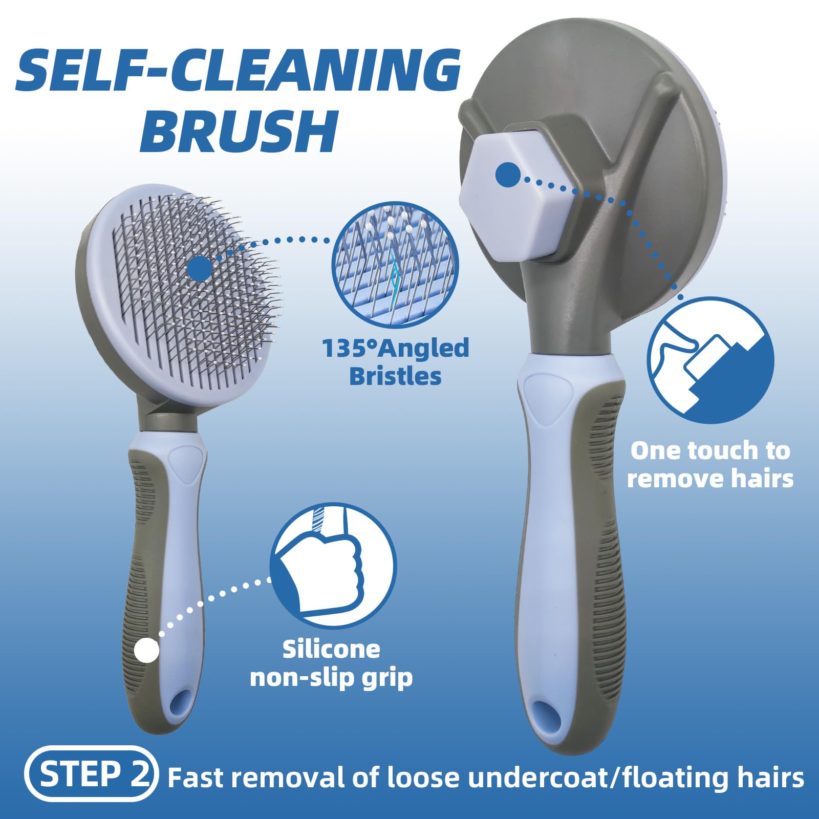 Kueiox Dog Brush For Shedding,7 Pcs Dog Grooming Brush Kit To De-Fur,Dog Hair Slicker Deshedding Brush With Undercoat Rake Comb