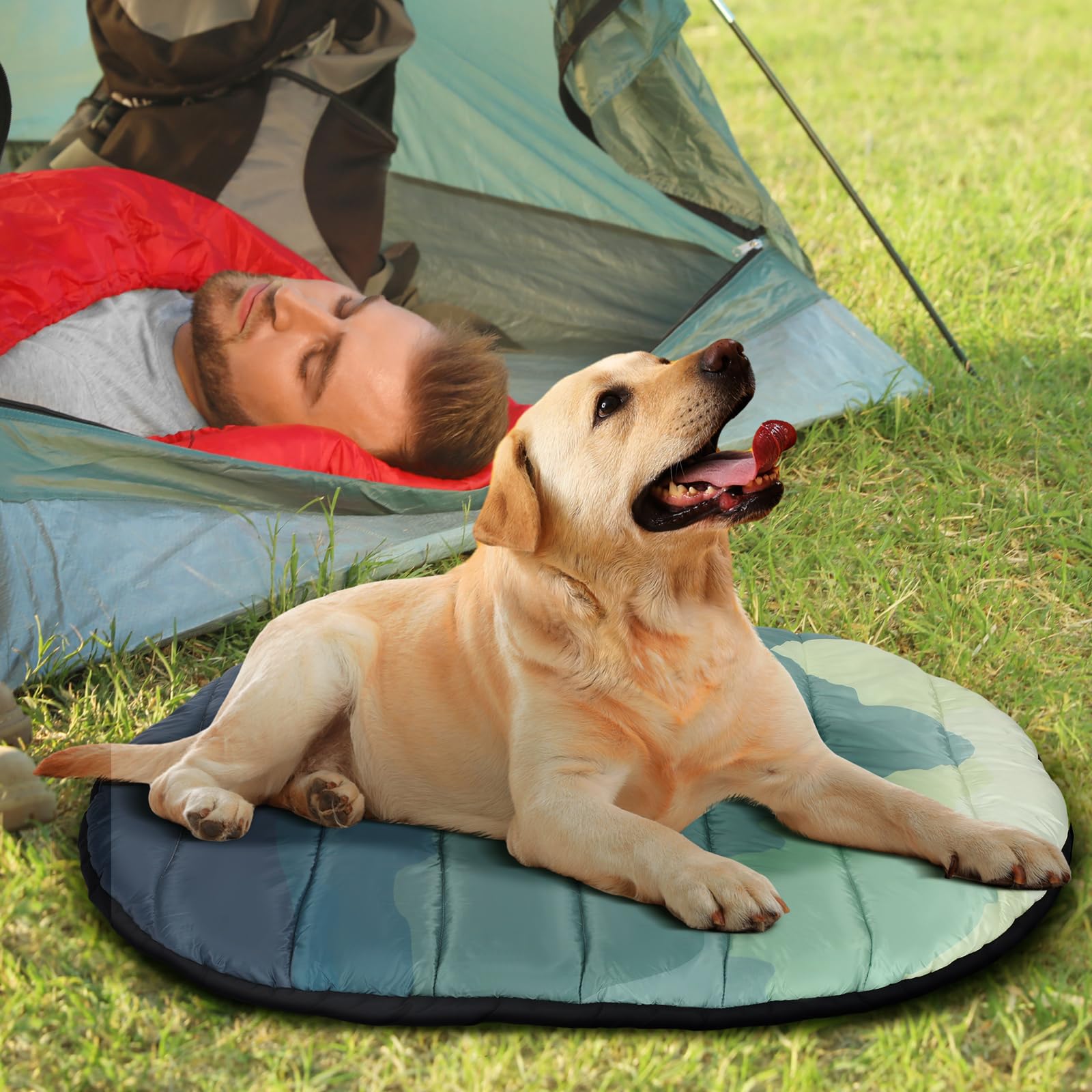 Suzile Outdoor Travel Dog Bed Waterproof Camping Dog Beds Washable And Portable Travel Pet Mat With Carry Bag For Large/Medium P