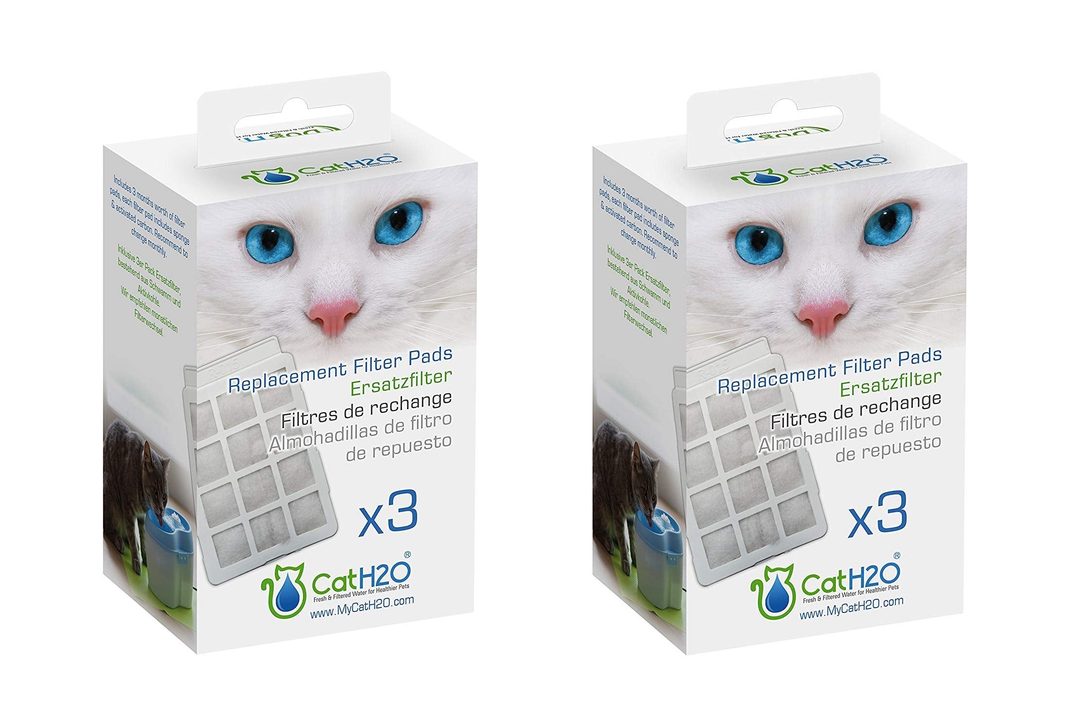 Cath2O 6 Pack Of Replacement Filter Pads For Drinking Fountain