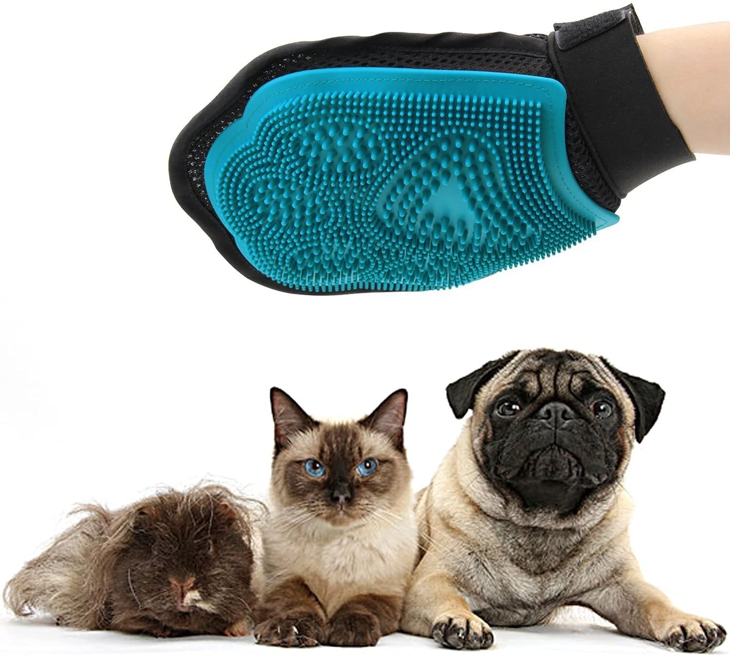 Petlicious & More Pets Grooming Mitt, Dog Grooming & Cat Grooming Glove, Eco Friendly Soft & Gentle Shedding Glove (Premium Glov