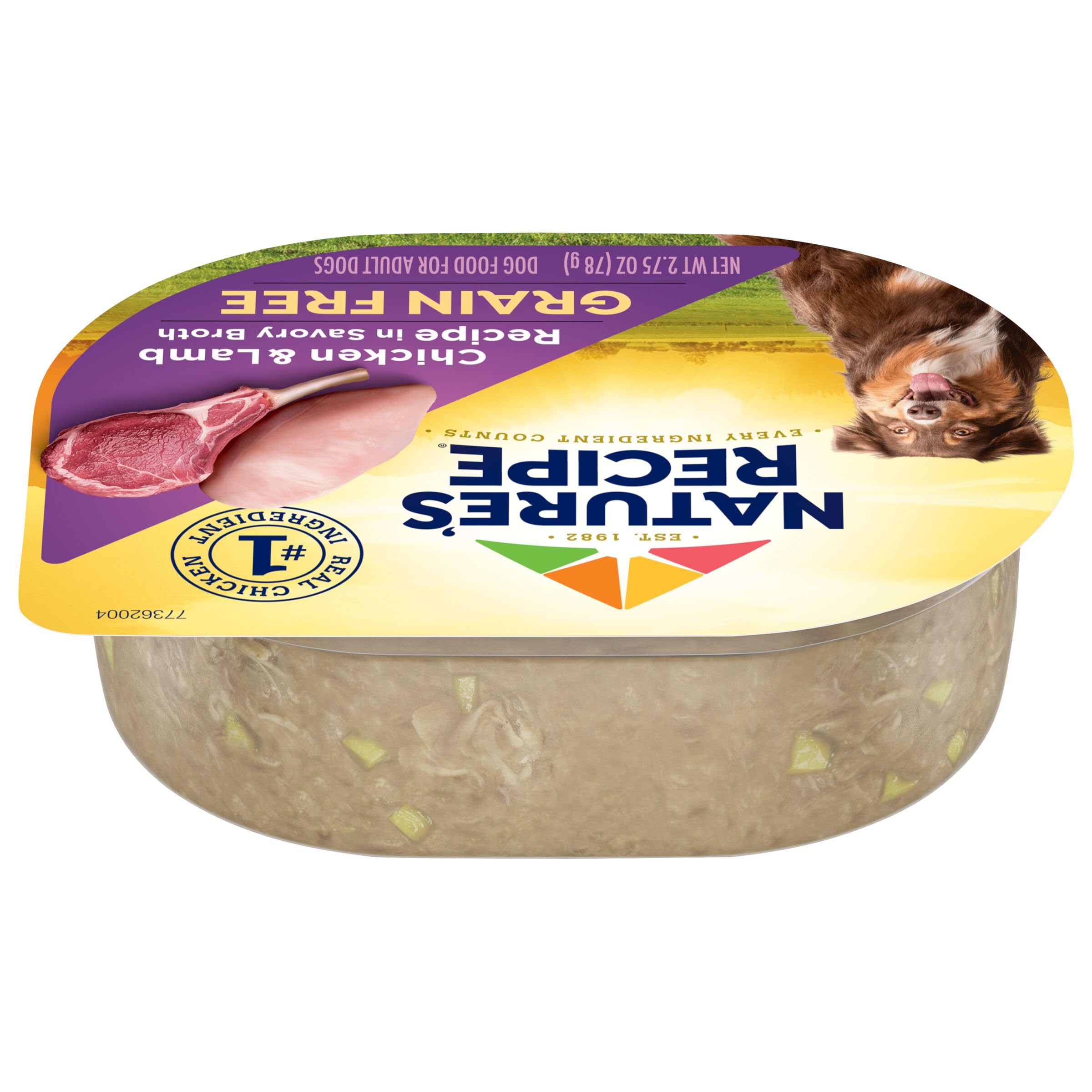 Nature s Recipe Grain Free Chicken & Lamb Recipe in Savory Broth Wet Dog Food, 2.75 oz. Cup, 12 Count